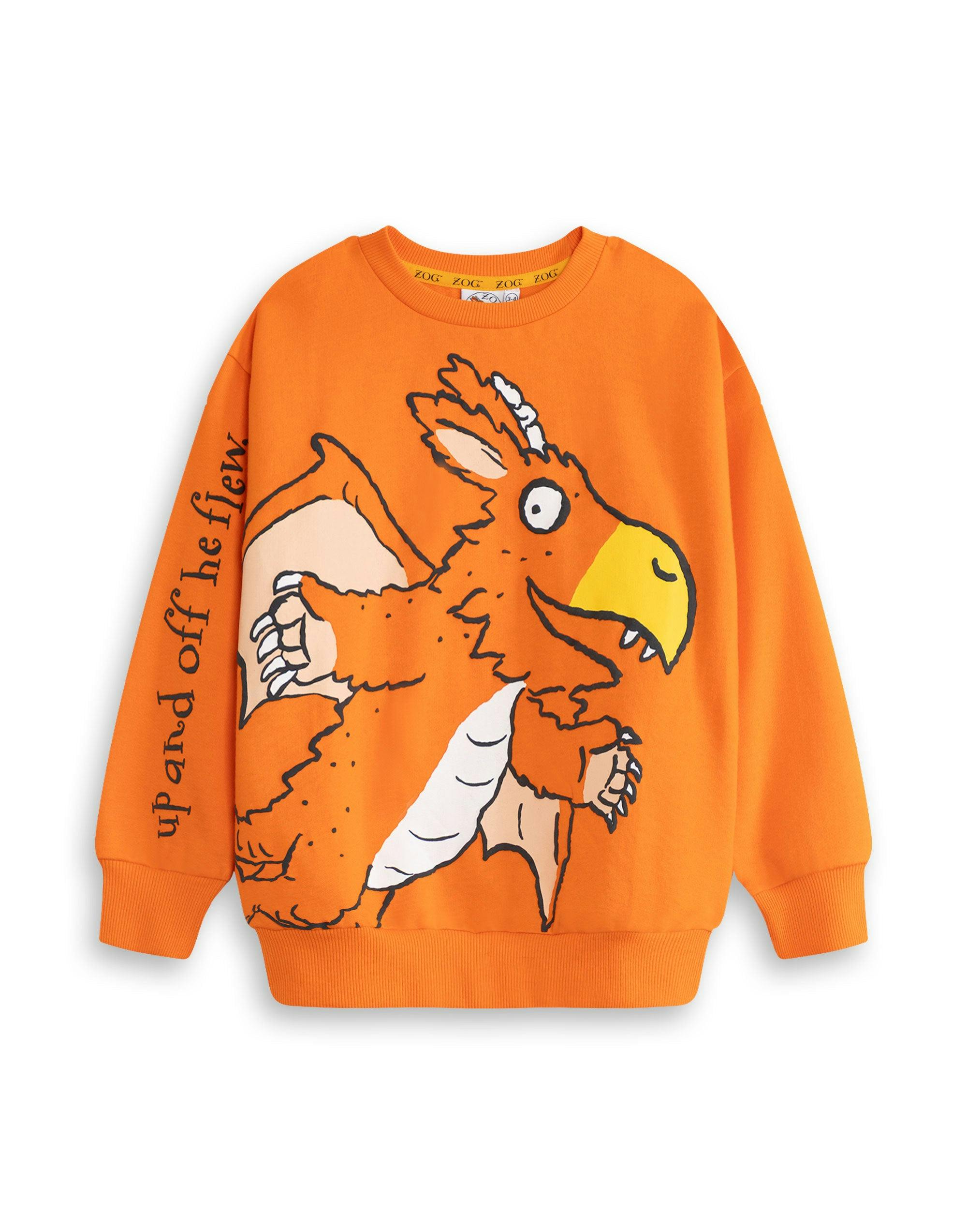 Vanilla Underground Unisex Orange Zog Kids Character Sweatshirt - 2-3 Years