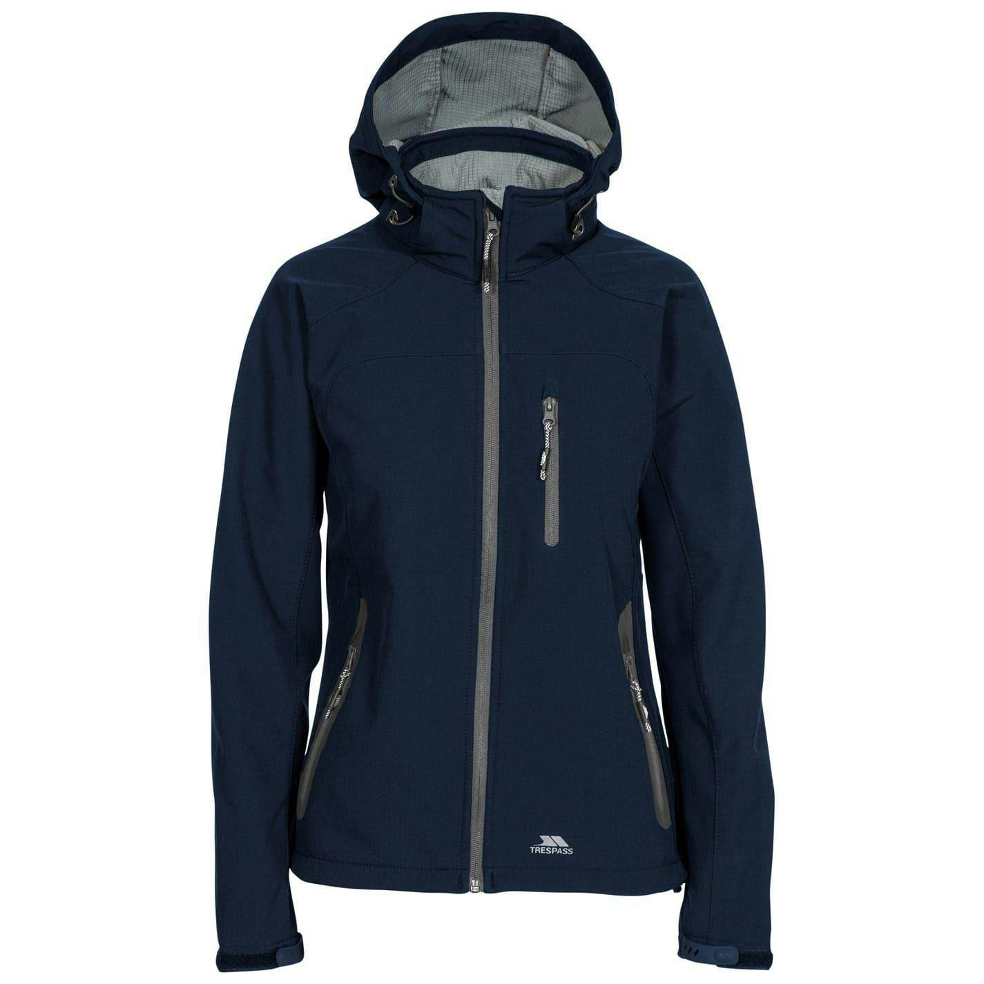 Trespass Women's Dark Ellison Soft Shell Jacket - Navy - 8 Uk - Navy - 96% Polyester/4% Elastane