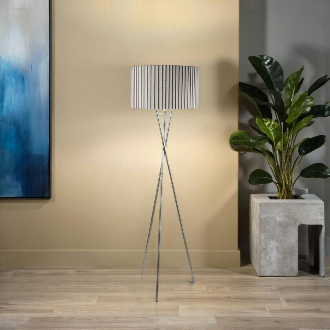 Rackhams Light Sabella Tripod Floor Lamp Satin Nickel