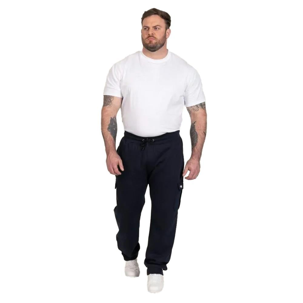 Duke Men's Dexter D555 Bear Embroidered Kingsize Joggers - Navy - 4XL - Navy - 100% Mixed