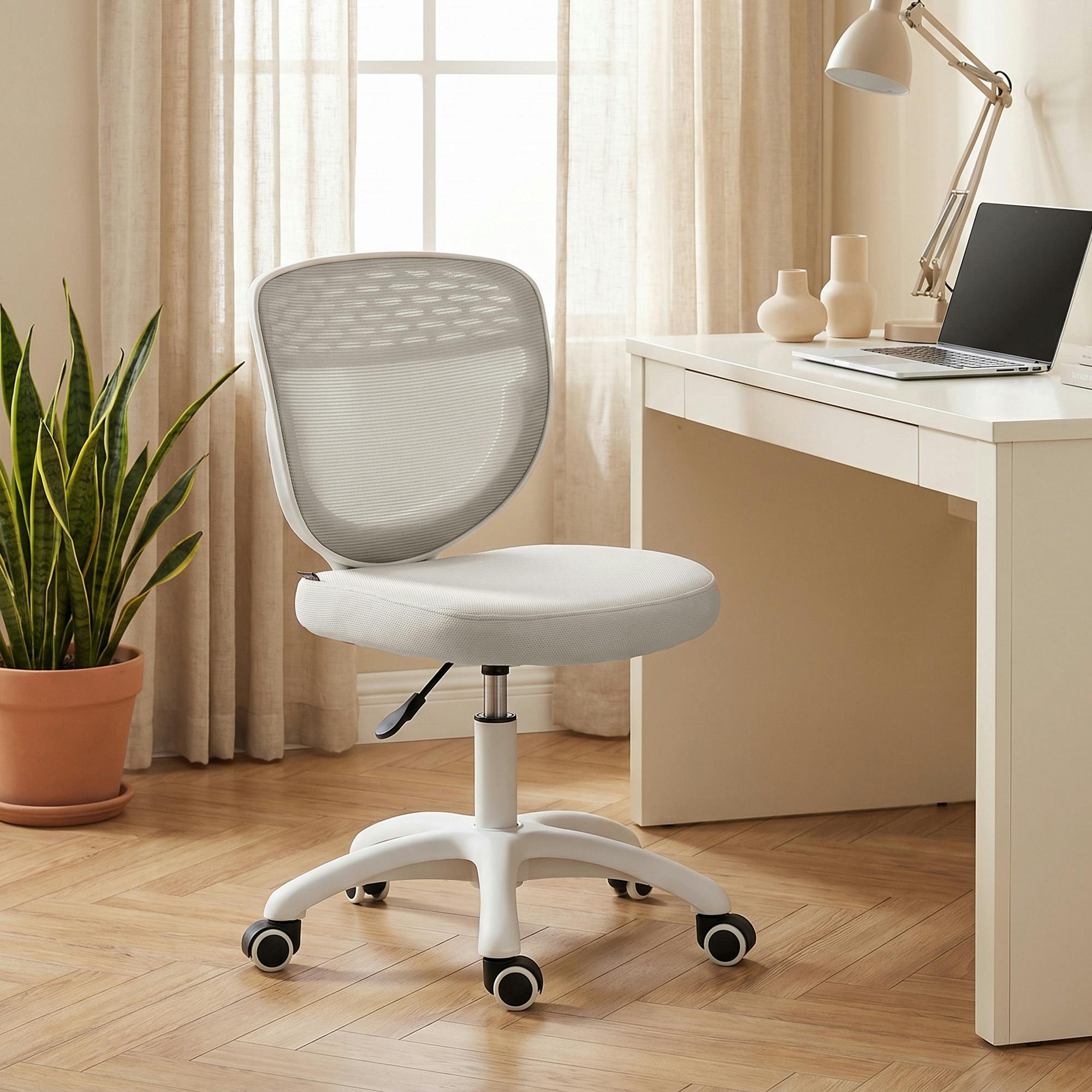 Rackhams Grey Armless Office Chair With Mesh Back