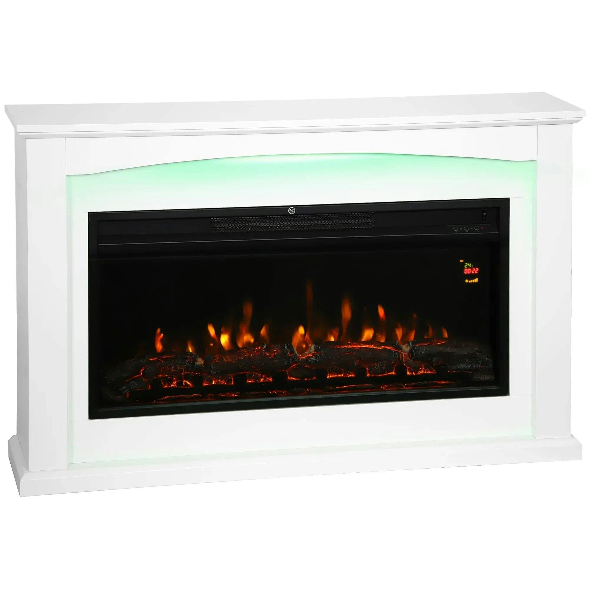 Bobobiy White 2000W 5118 Btu Faux Flame Fireplace