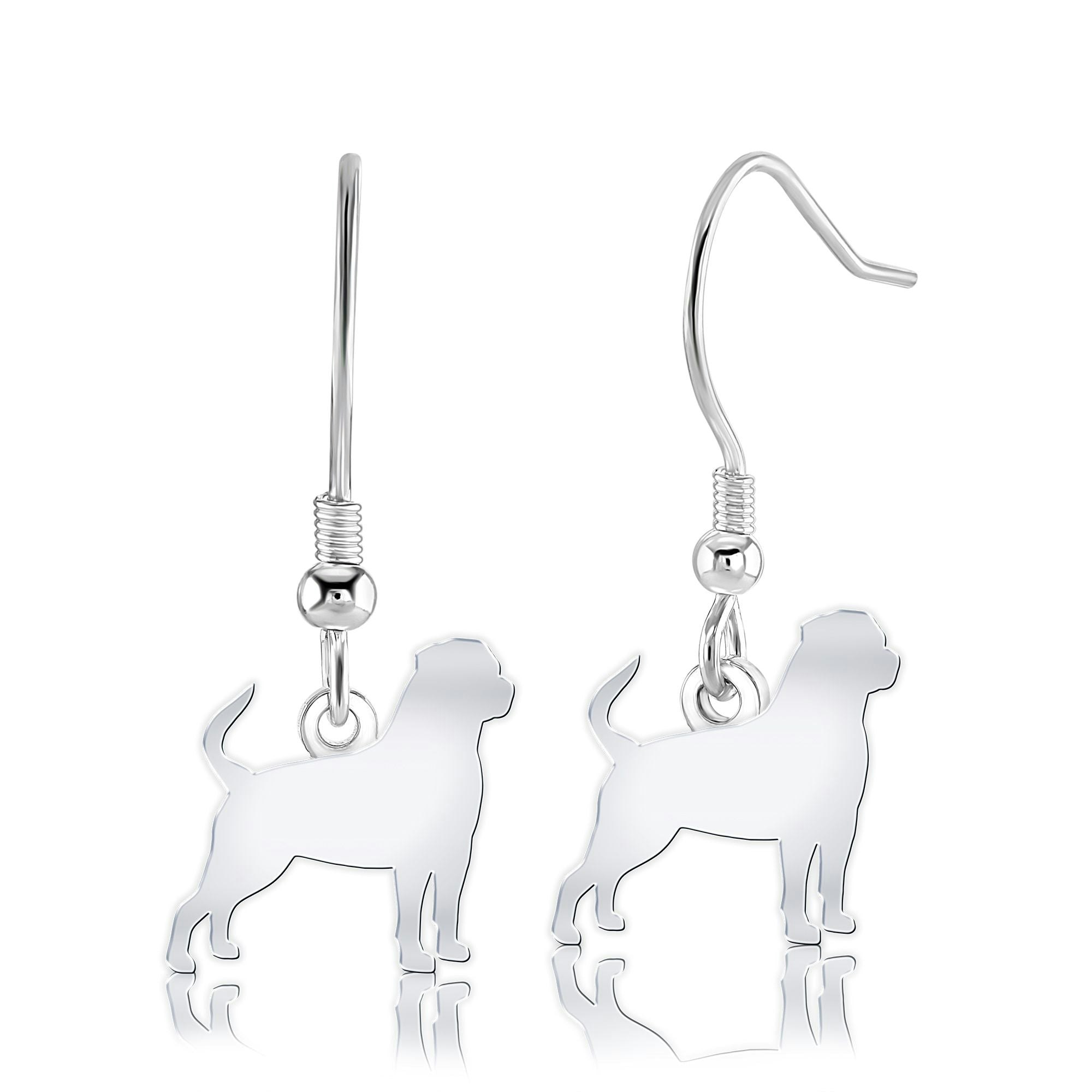 Mylee London Silver Rottweiler Silhouette Earrings - Yes - Hook
