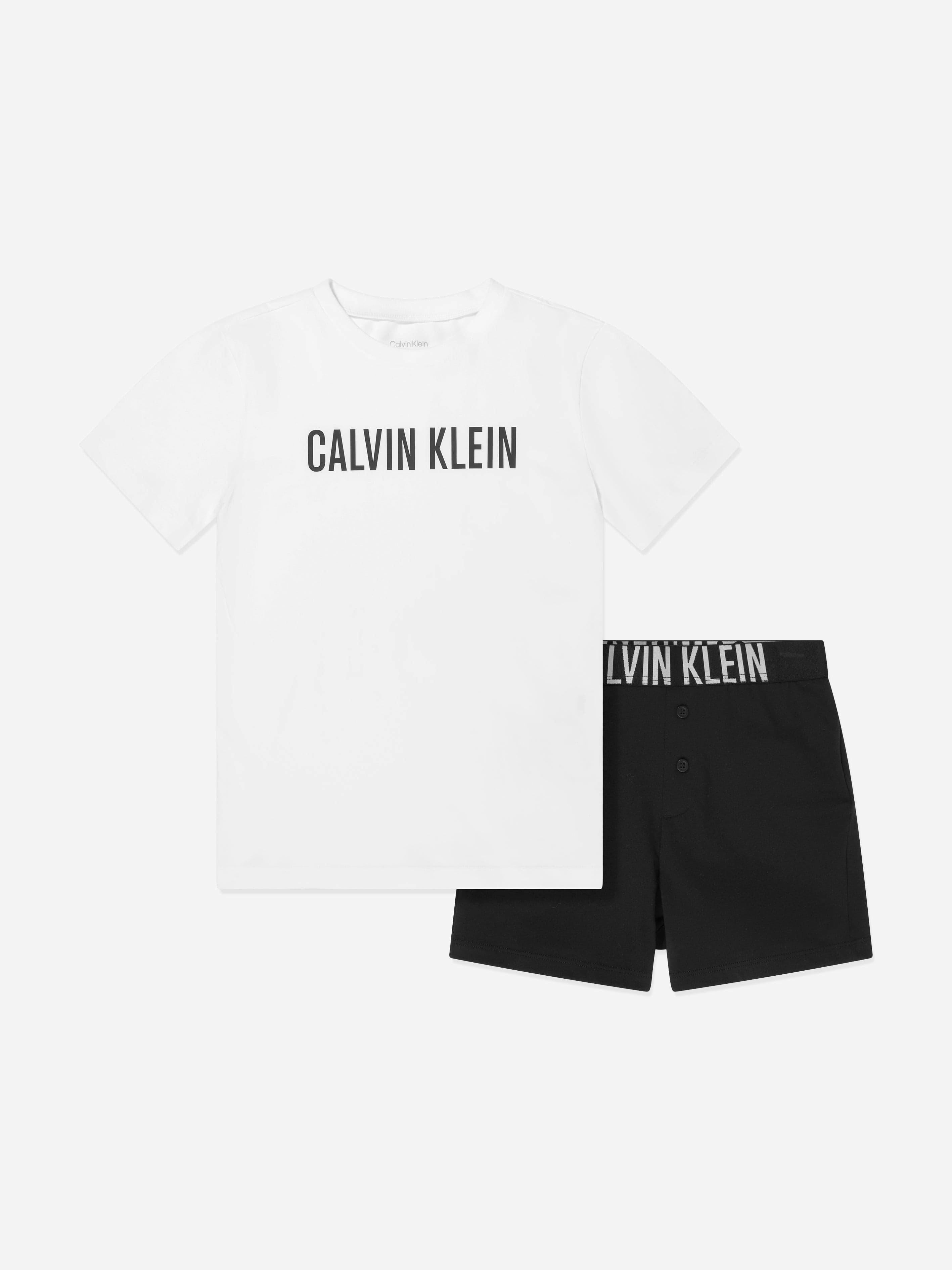 Calvin Klein Boys White T-Shirt And Shorts Loungewear Set In - 10 - 12 Yrs