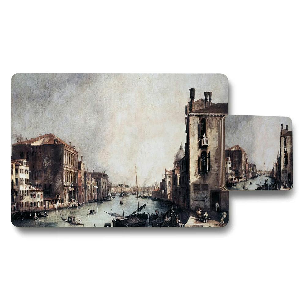 Benjamin Tate Design Venetian Canal Cityscape Placemats And Coaster Set