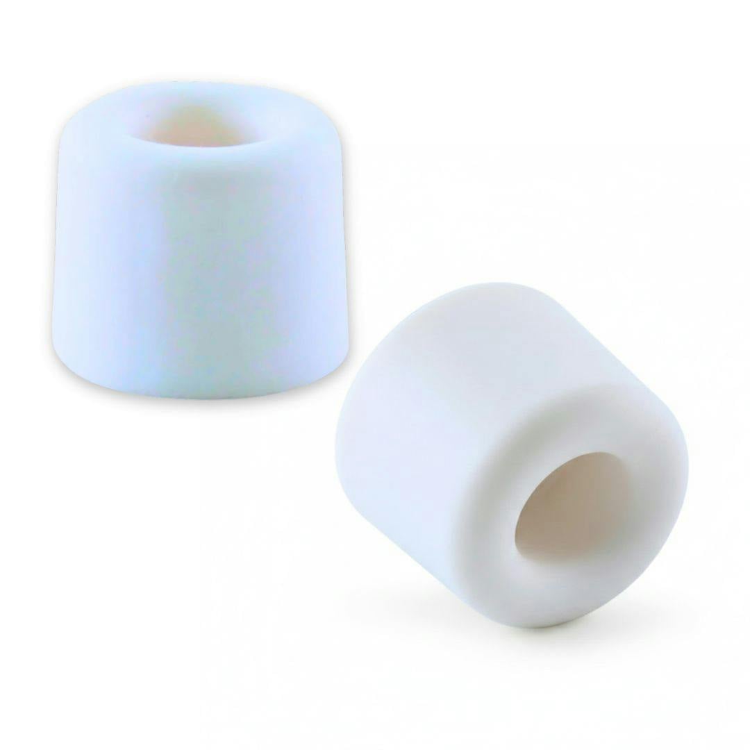 Rackhams White Floor Mounted Cylindrical Door Stopper, (2-Pack)