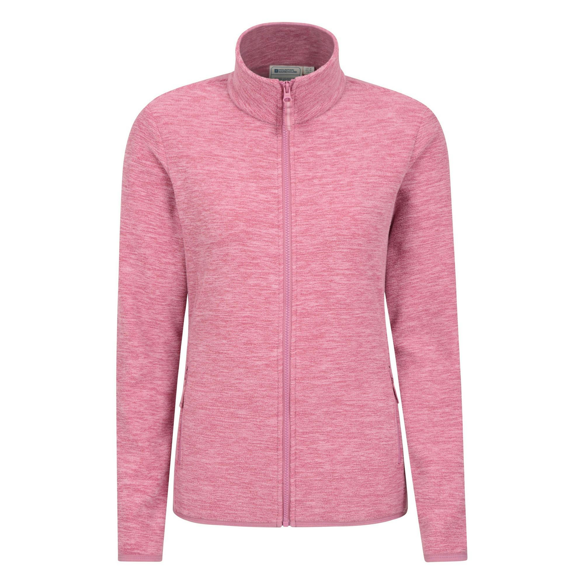 Mountain Warehouse Women's Pink Snowdon Ii Melange Full Zip Fleece Jacket - 6 Uk - 100% Polyester