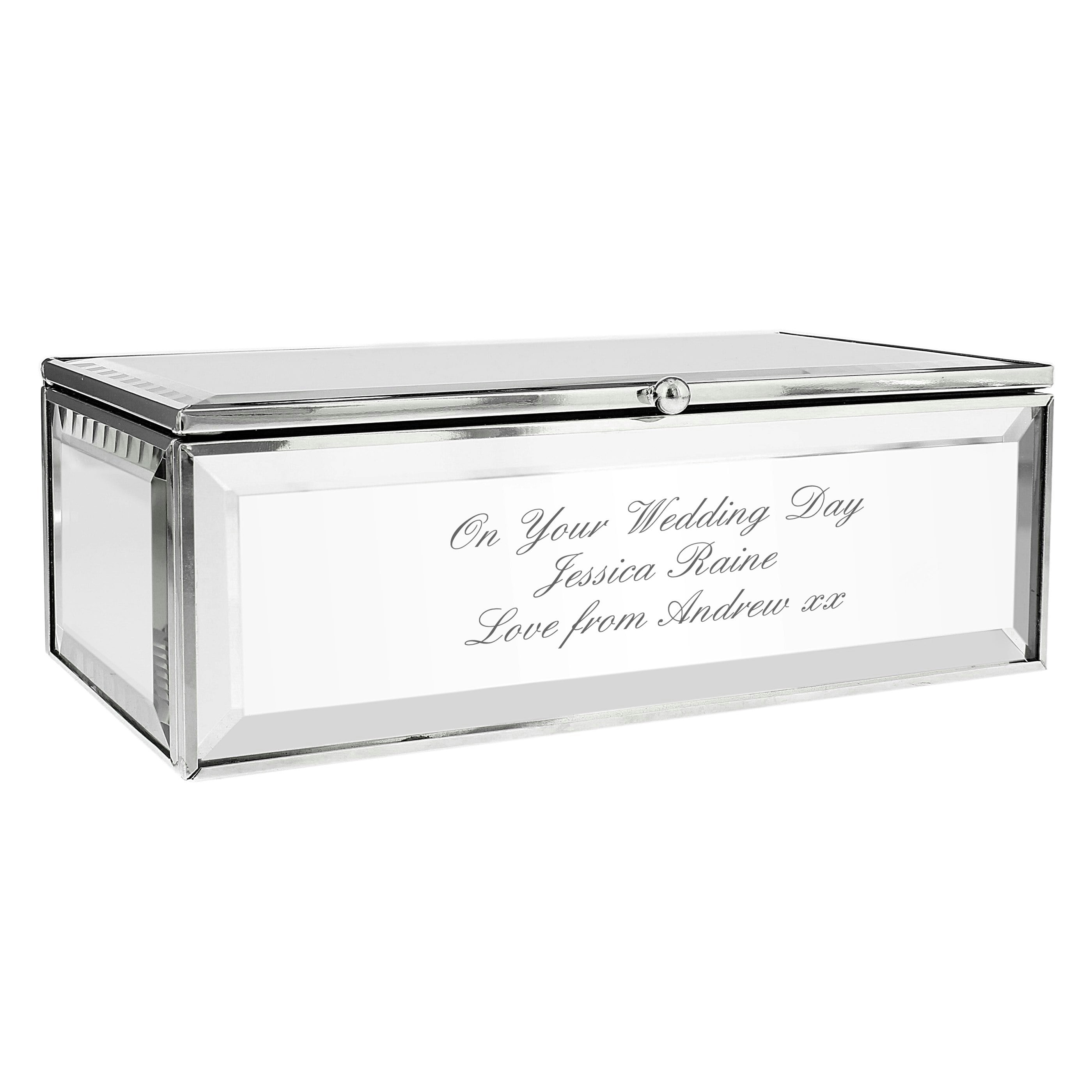 Personalised Memento Company Black Personalised Mirrored Jewellery Box