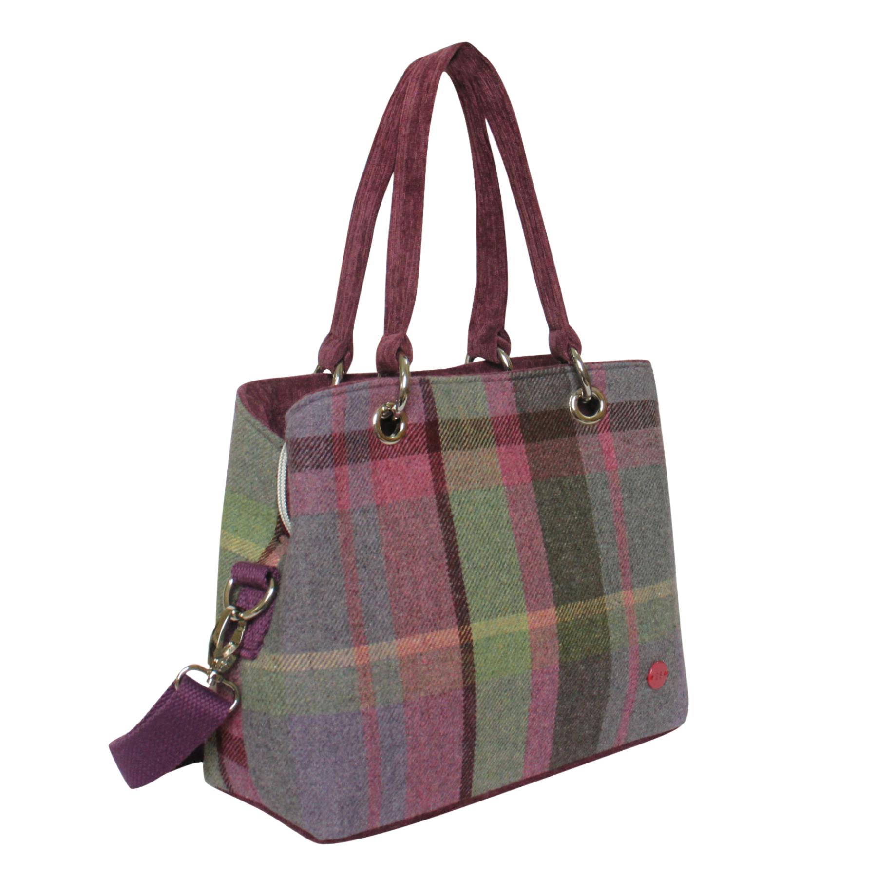 Earth Squared Purple Camille Tweed Shoulder Bag - One Size - Multi - Tweed
