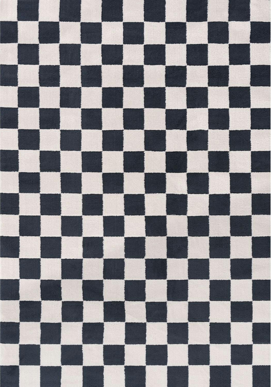The Rugs Blue Loft Checkerboard Rug - 240X340 Cm