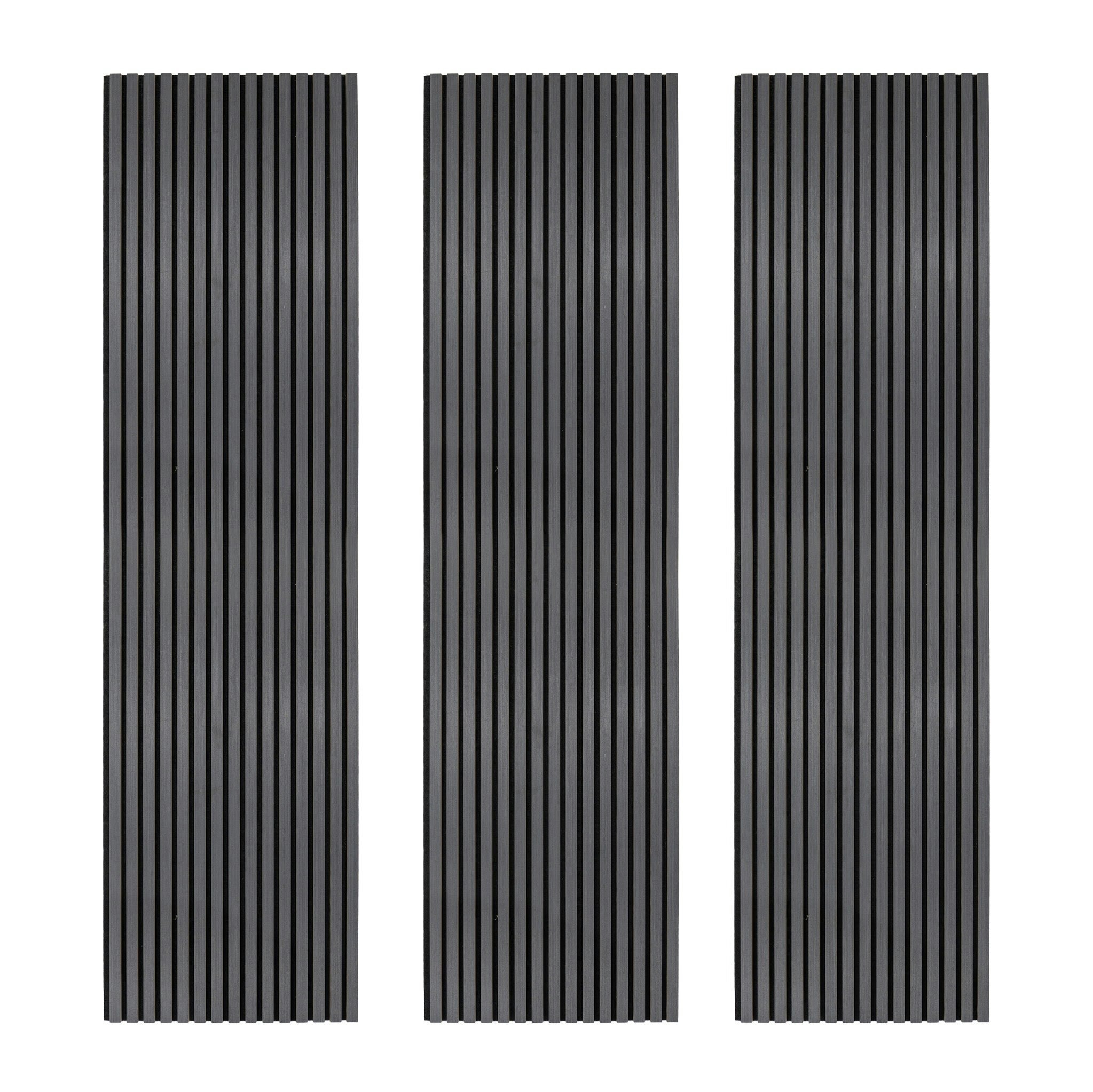 Rackhams Anthracite/Grey Acoustic Slat Wall Panels X 3 –