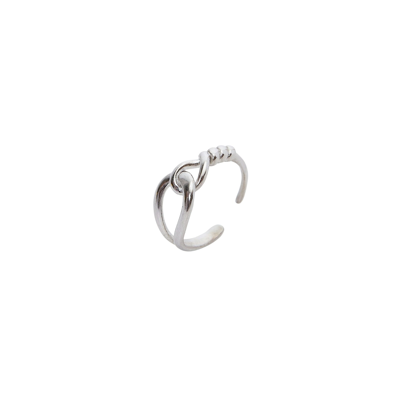 Spero London Silver Knotted Circles Sterling Adjustable Ring