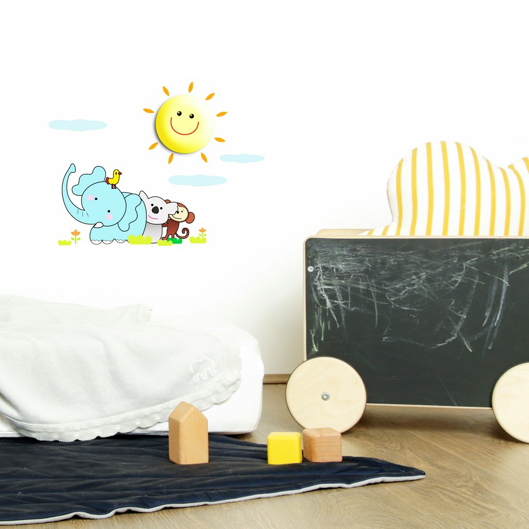 Rackhams Light Sunny Led Childrens Lamp Charming Fun Night Ultra Low Consumption 0.6W Colourful Wall Decals Create A 3D Effect