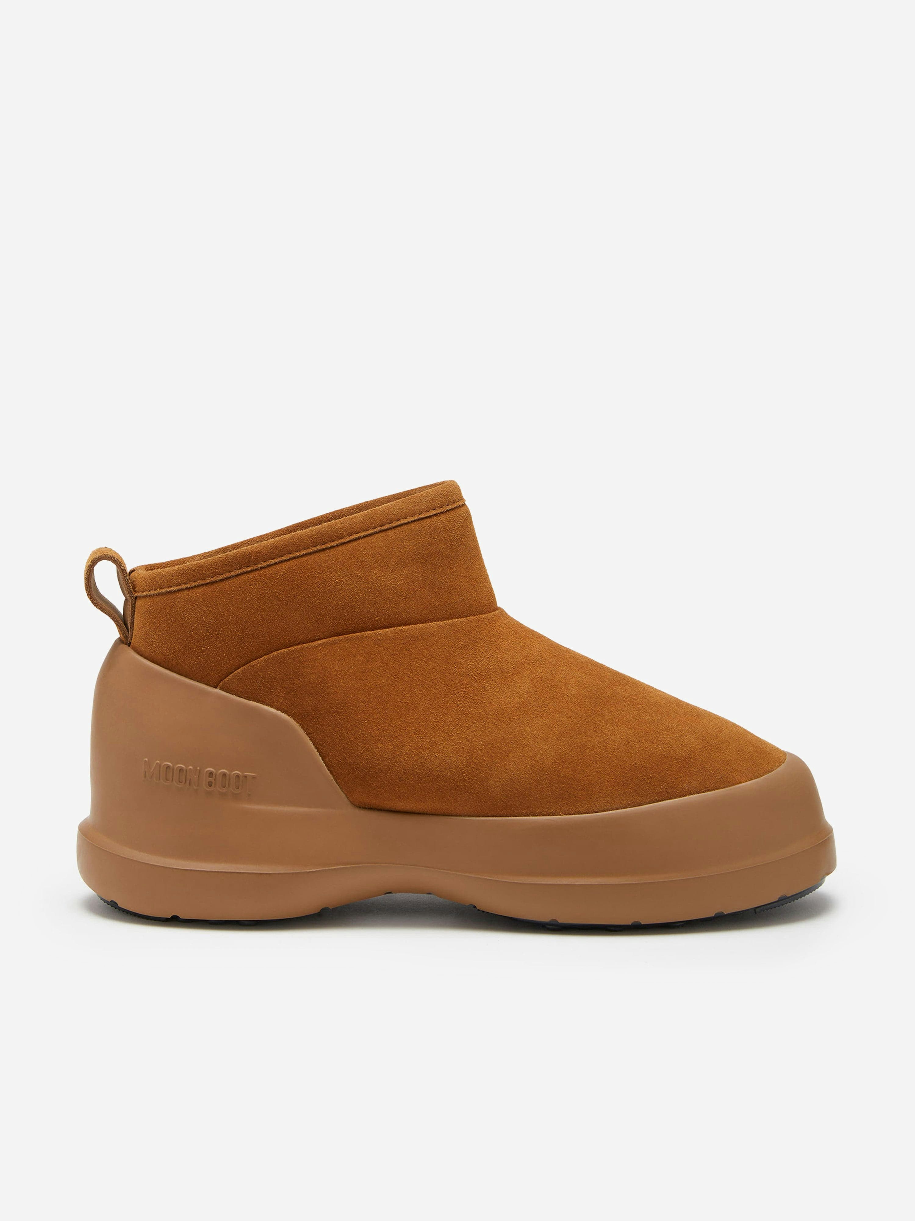 Moon Boot Boys Brown Luna Suede Low Boots In - Eu 38 Uk 5
