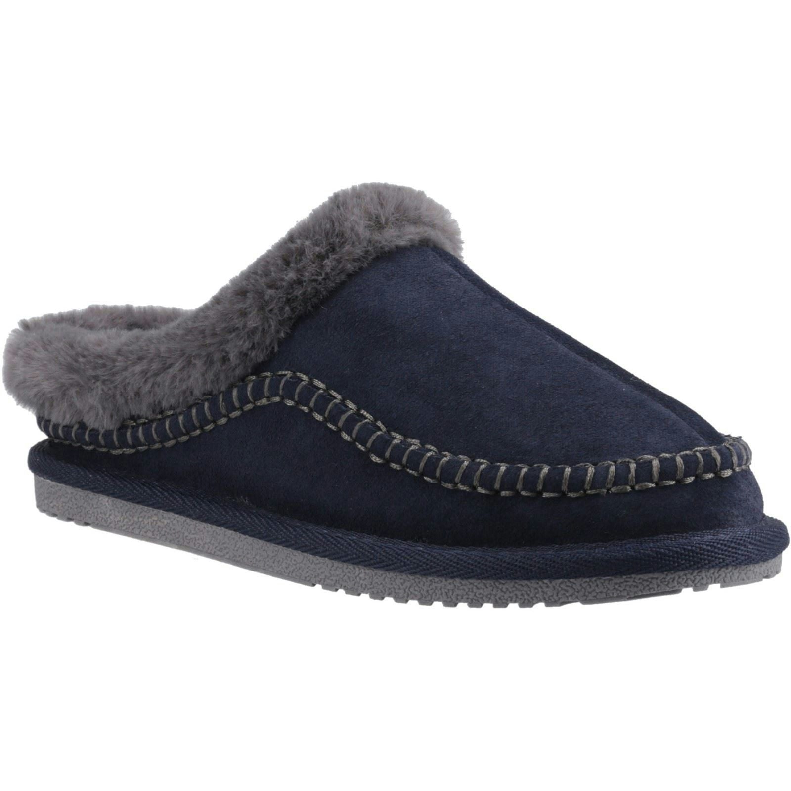 Hush Puppies Women's Anika Suede Navy Slippers - Size 7