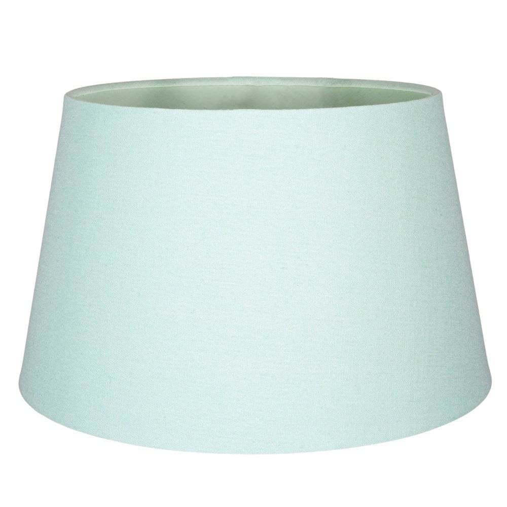 Happy Homewares White/Light Traditional 30Cm Duck Egg Linen Fabric Drum Table/Pendant Lampshade 60W Maximum