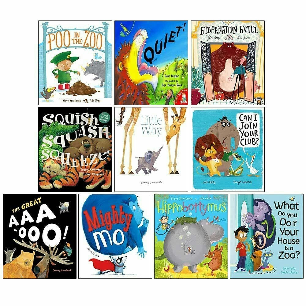 Little Tiger Zoo Series 10 Book Set (Quiet, Little Why, Poo In The Zoo, Mighty Mo & More)