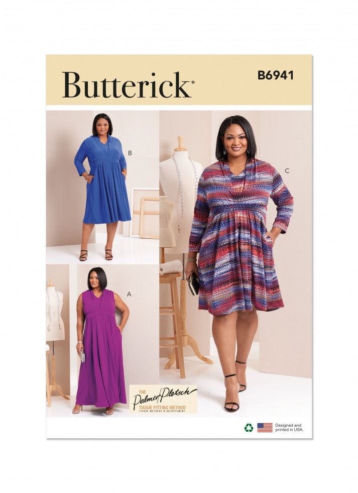 Butterick Women's Sewing Pattern 6941, Dresses For W2 (20W-22W-24W-26W-28W) - Intermediate - W2 (20W-22W-24W-26W-28W)