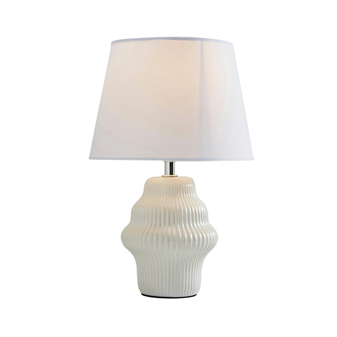 Pagazzi Lighting Ivory Alanna Ribbed Ceramic Table Lamp