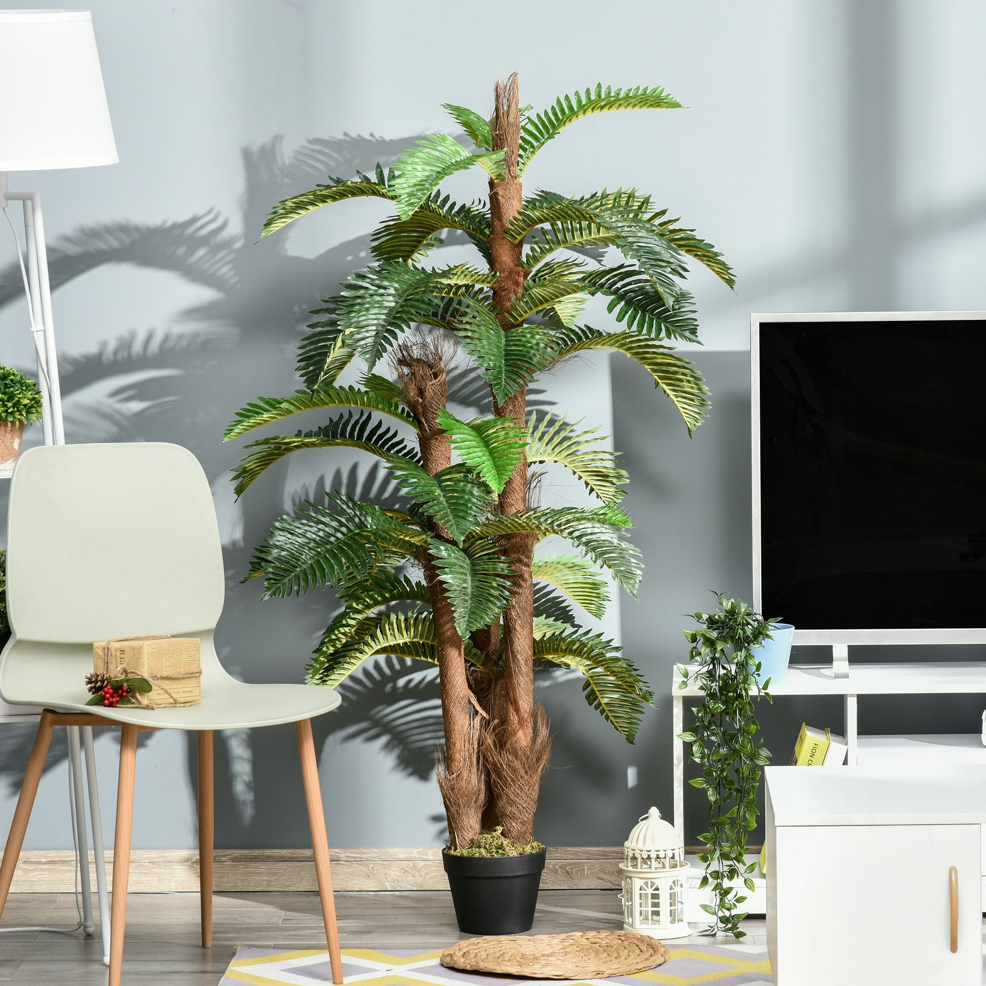 Outsunny Green Artificial Palm Plant Fake Tree For Home Office - 150 - 1