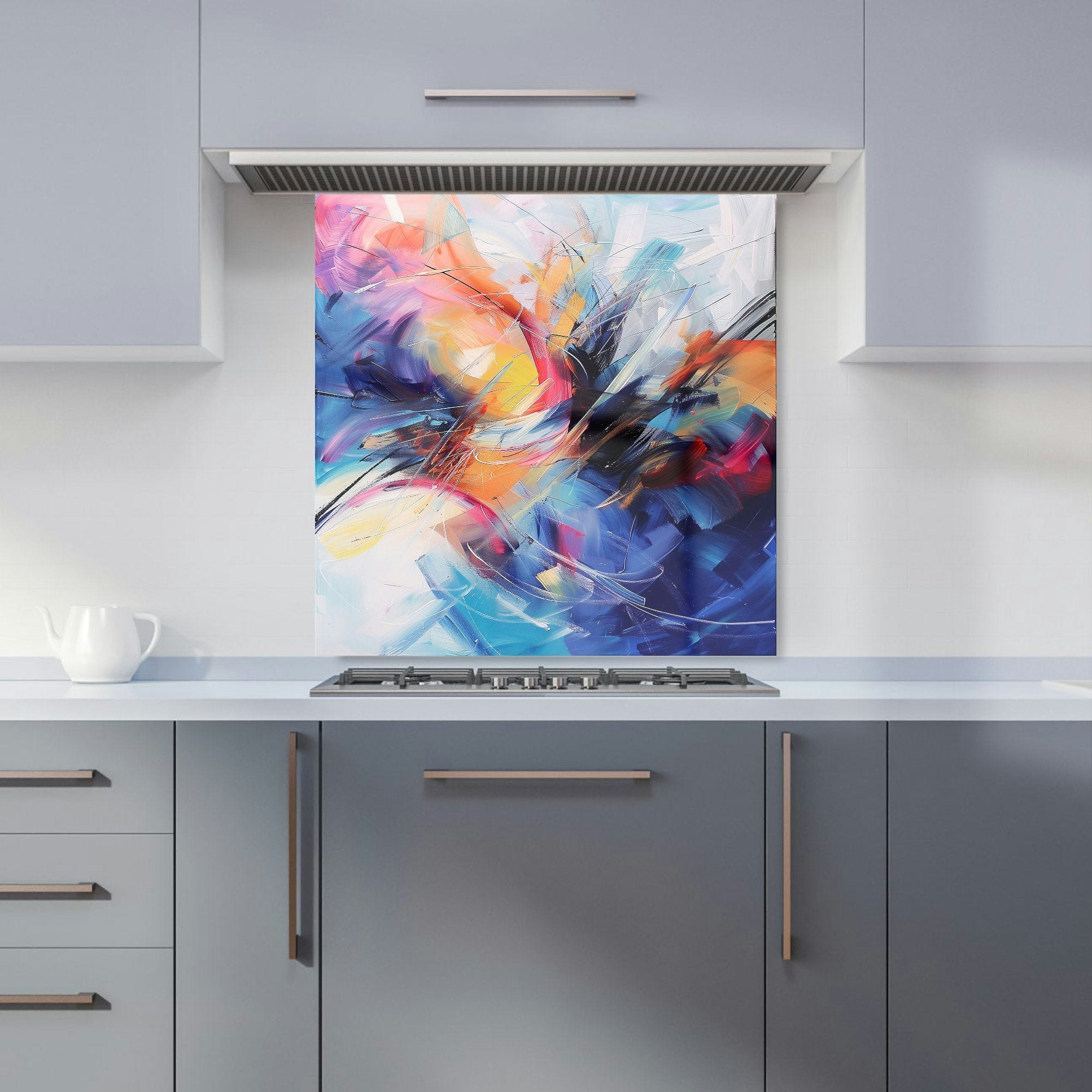 Warren Reed - Designer Serene Explosion: Calm Amidst Colours Kitchen Splashback - W600mm X H600mm