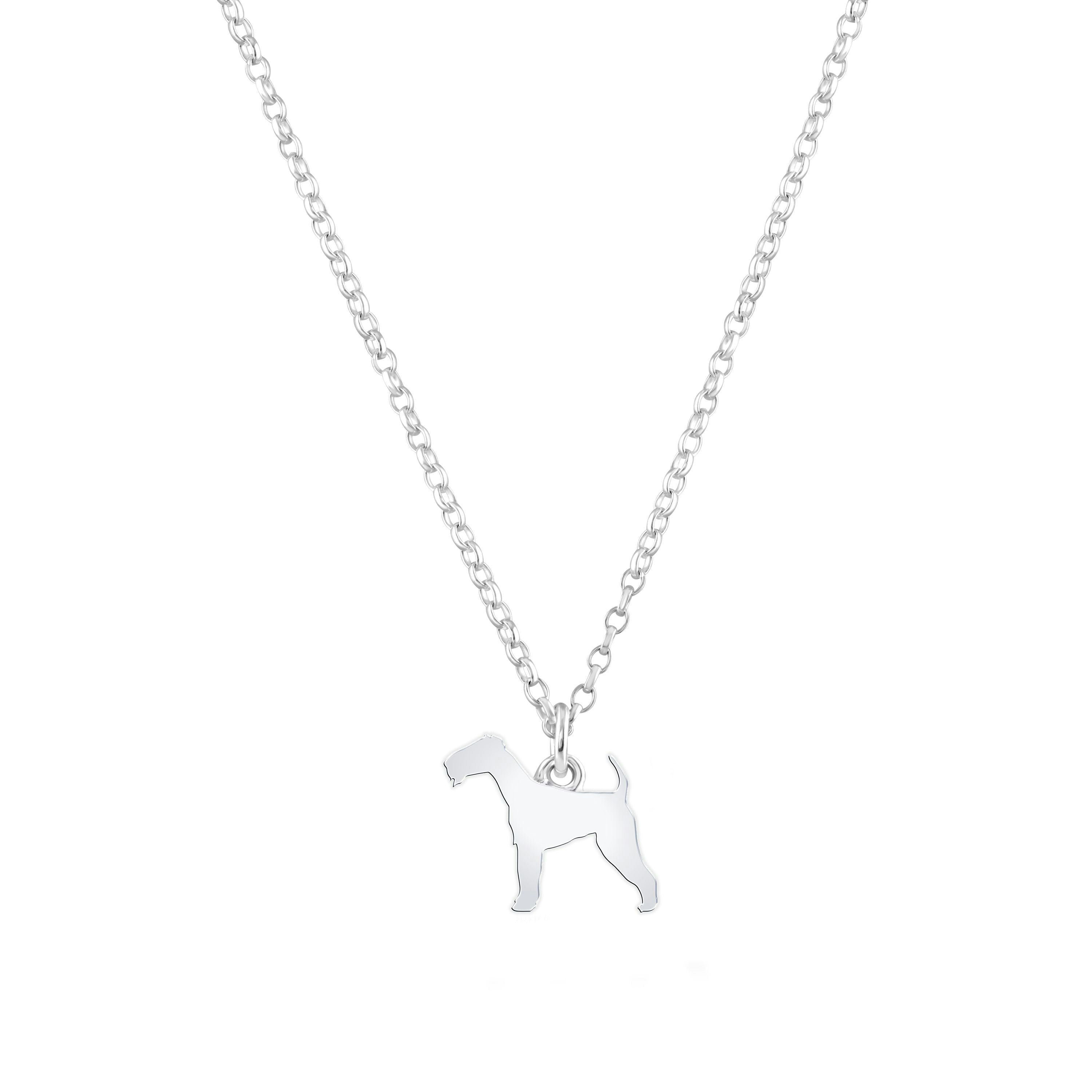 Mylee London Silver Irish Terrier Silhouette Necklace - Personalised - Yes