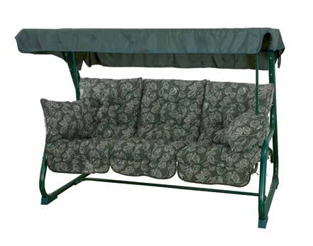 Rackhams Green Pendulum 3 Seater Garden Hammock Swing With Cushions - Convertible Bed - Aspen Leaf - 190(L) X 160 (W)
