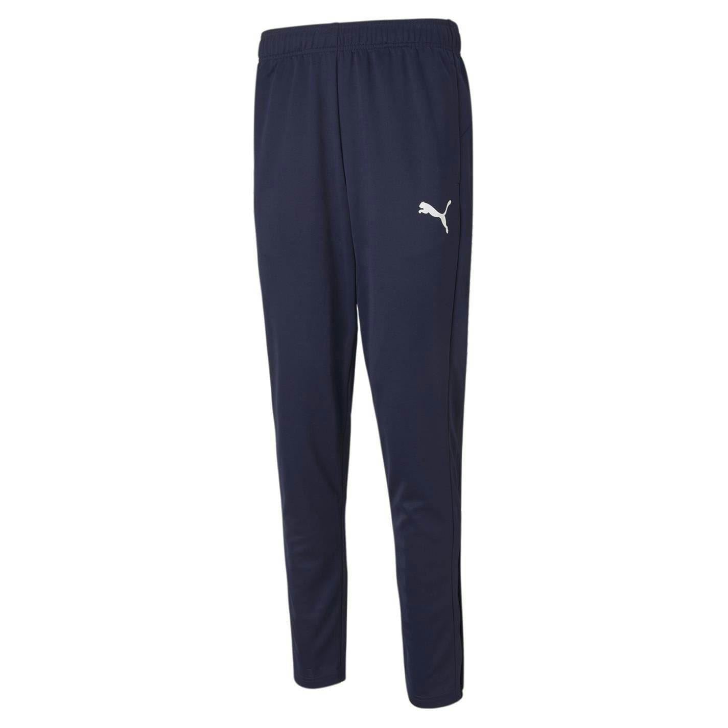 Puma Men's Logo Tapered Tracksuit Bottoms - Navy - S - Navy - 86% Polyester/14% Elastane