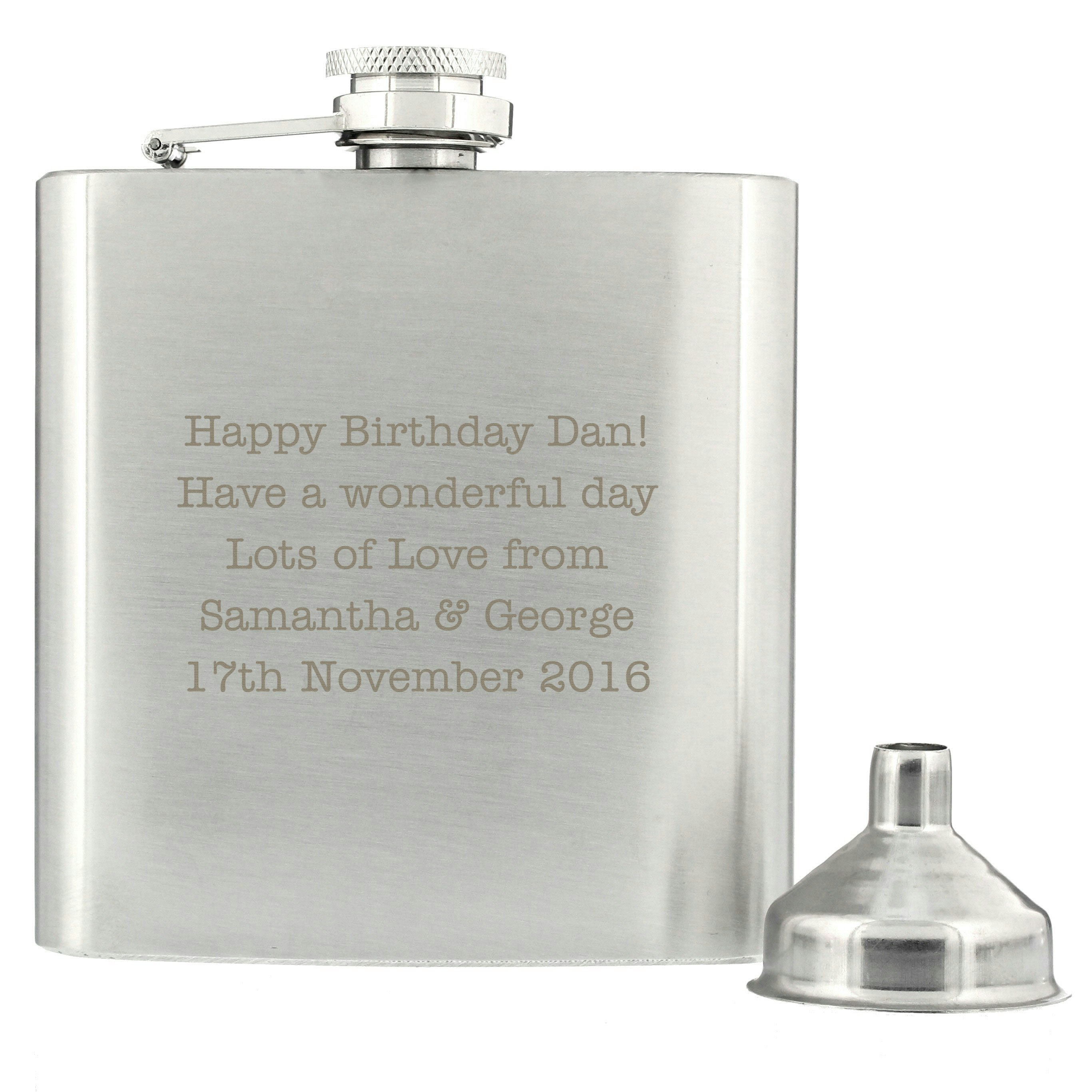 Rackhams Personalised Stainless Steel Hip Flask