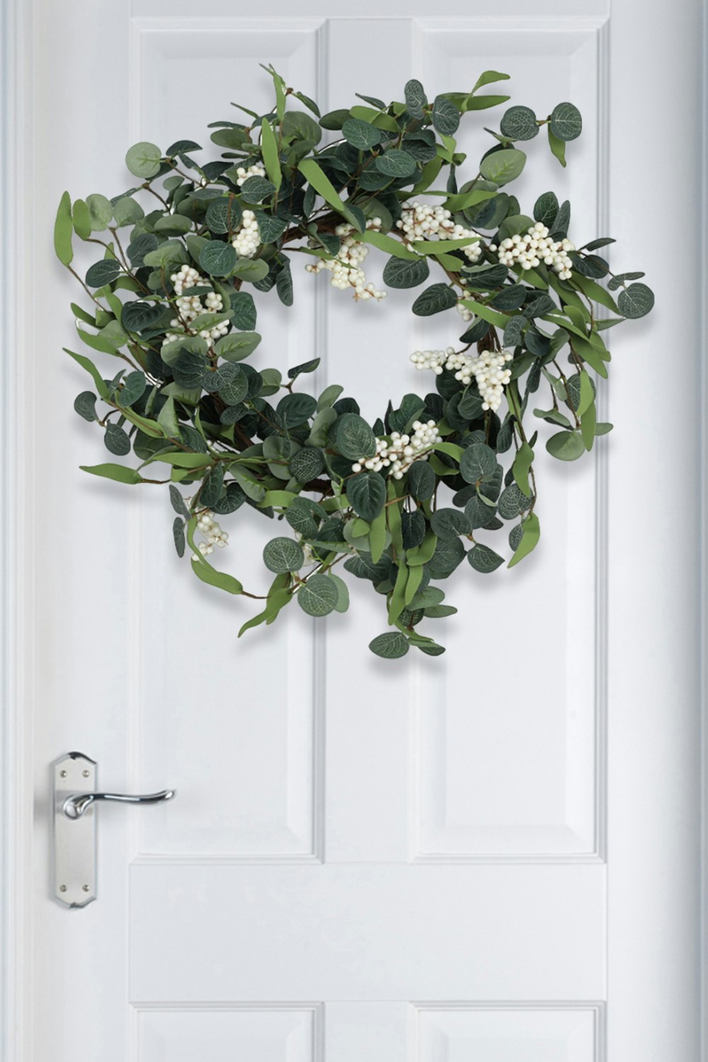 Rackhams Green D55cm Artificial Topiary Hanging Wreath Eucalyptus Leaf Decoration