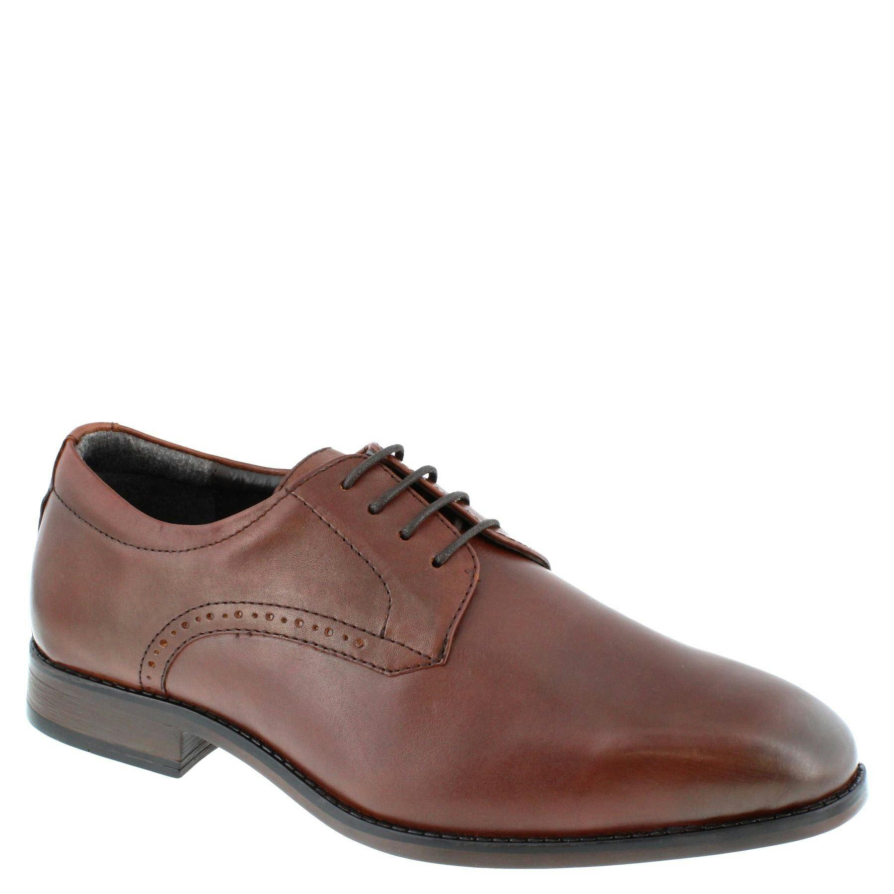 Hx London Men's Euston Leather Derby Shoes - Conker - 12 Uk