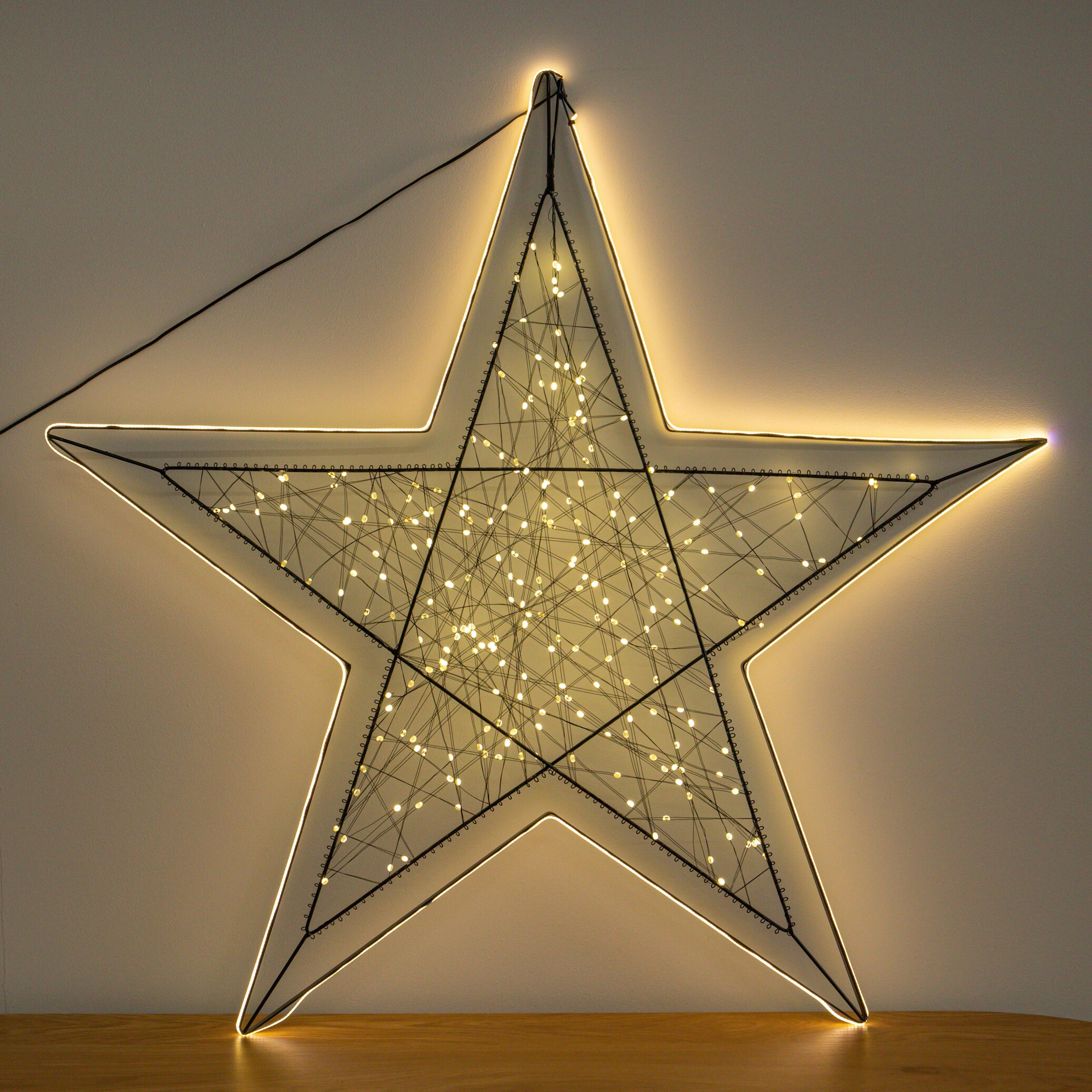 Light/White 80Cm Up Halo Christmas Star Decoration With Warm Leds - Image 2