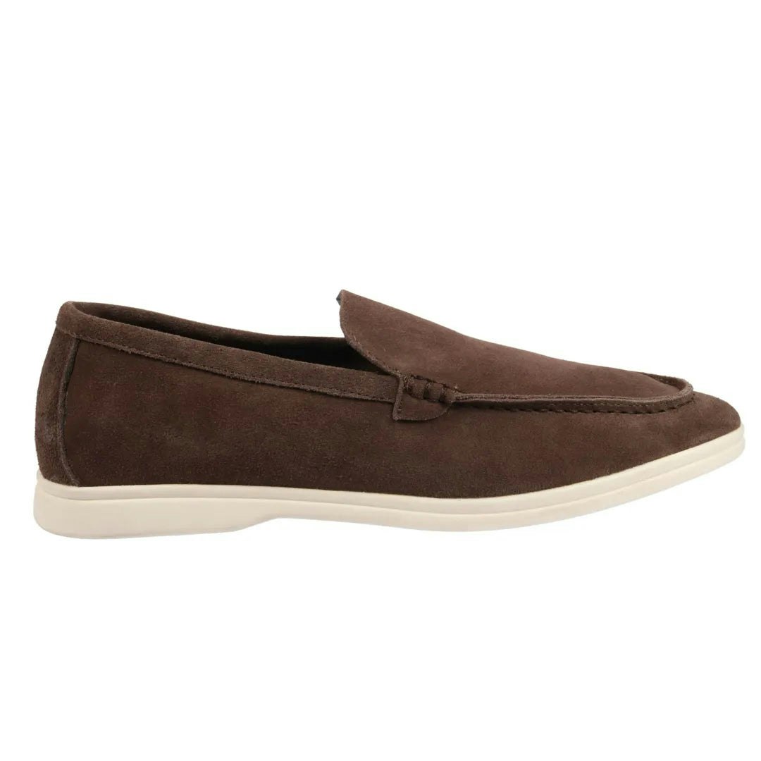 Dolcetto Men's Brown Suede Slip On Comfort Fit Loafers - Uk 11