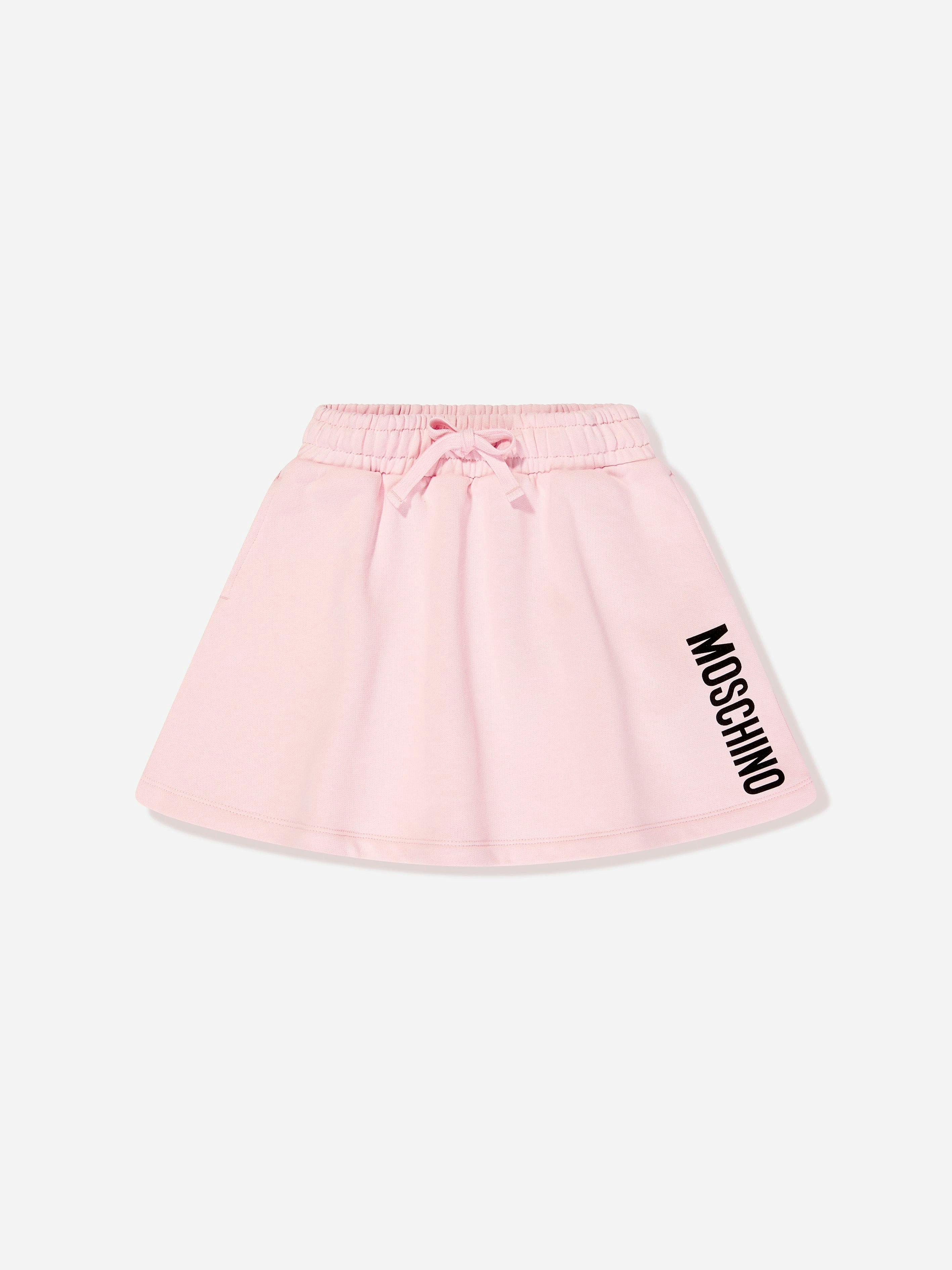 Moschino Kids Girls Pink Moschino Logo Skirt In - 10 Yrs