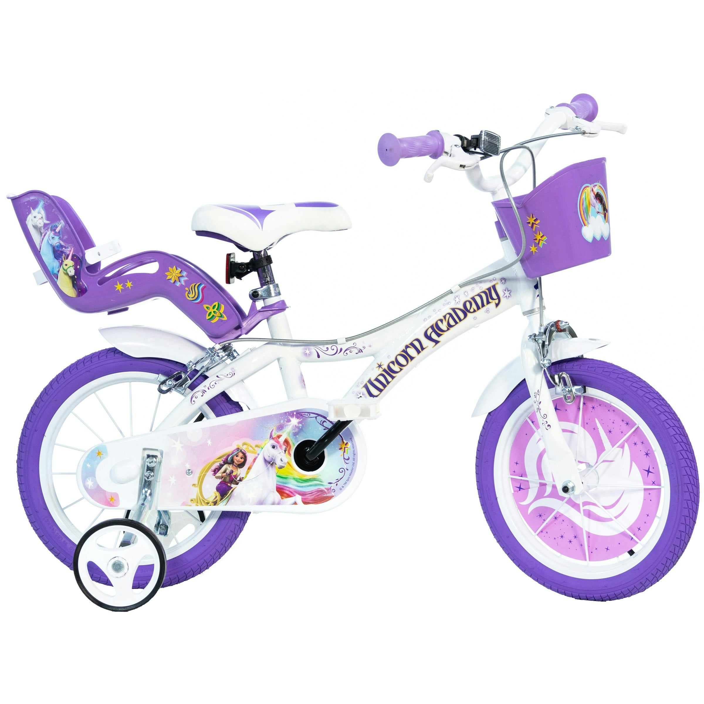 Unicorn Academy 16 Inch Bicycle, White - Image 4