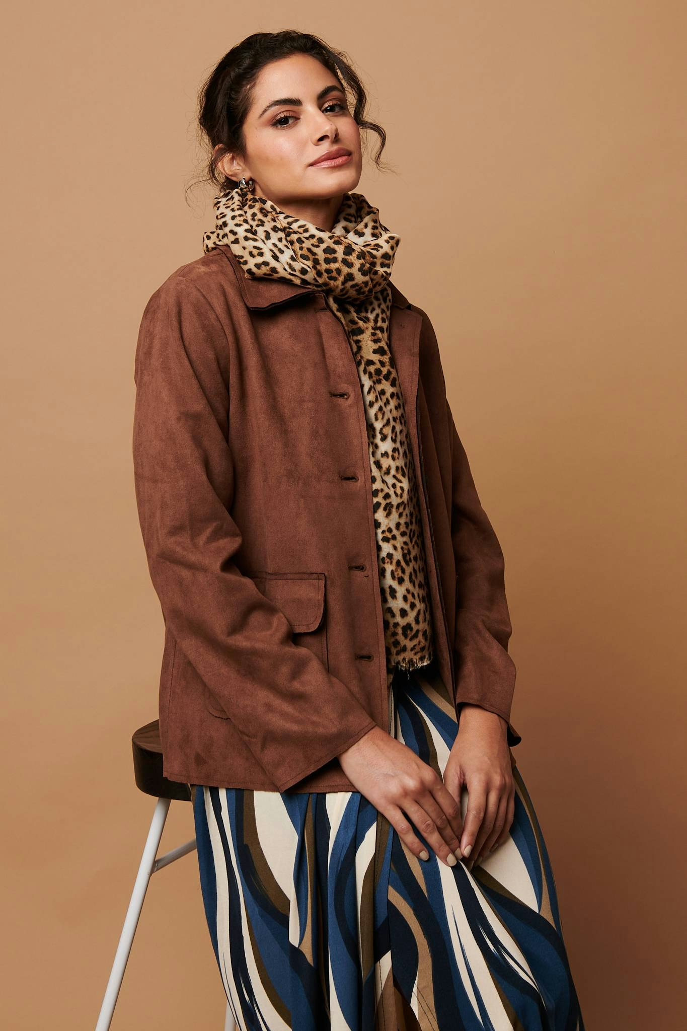 Izabel London Animal Printed Relaxed Shawl Scarf