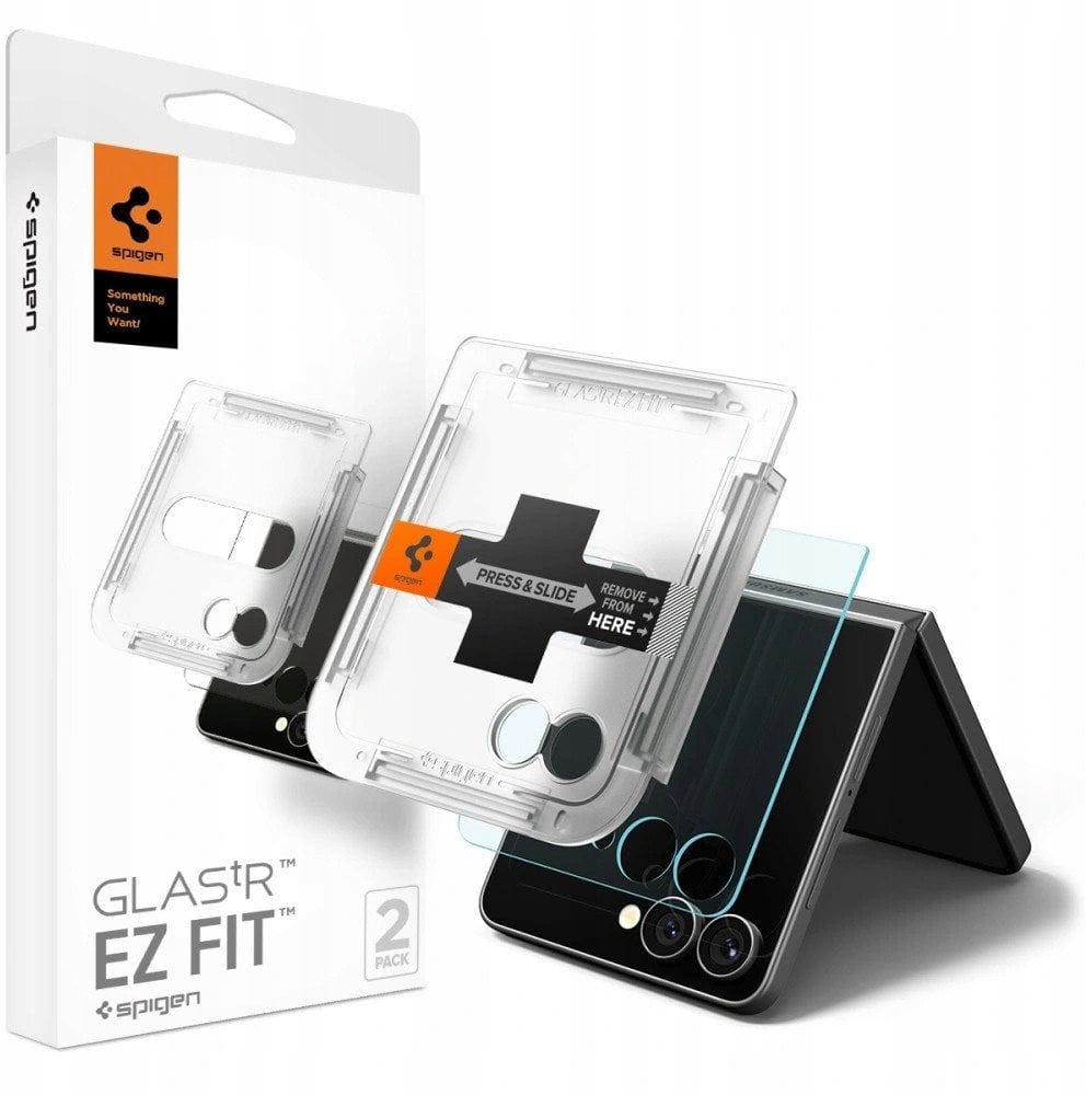 Spigen Glaster Ez Fit Hd Screen Protector For Samsung Galaxy Z Flip 7 6.9" 2 Pack - Agl09585