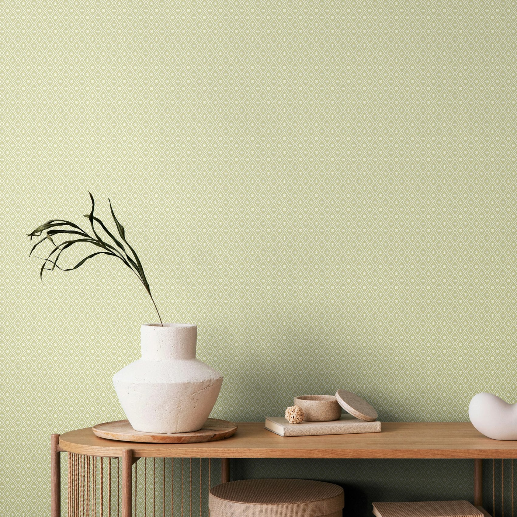 Rackhams Ditsy Diamond - Pistachio 10M Wallpaper