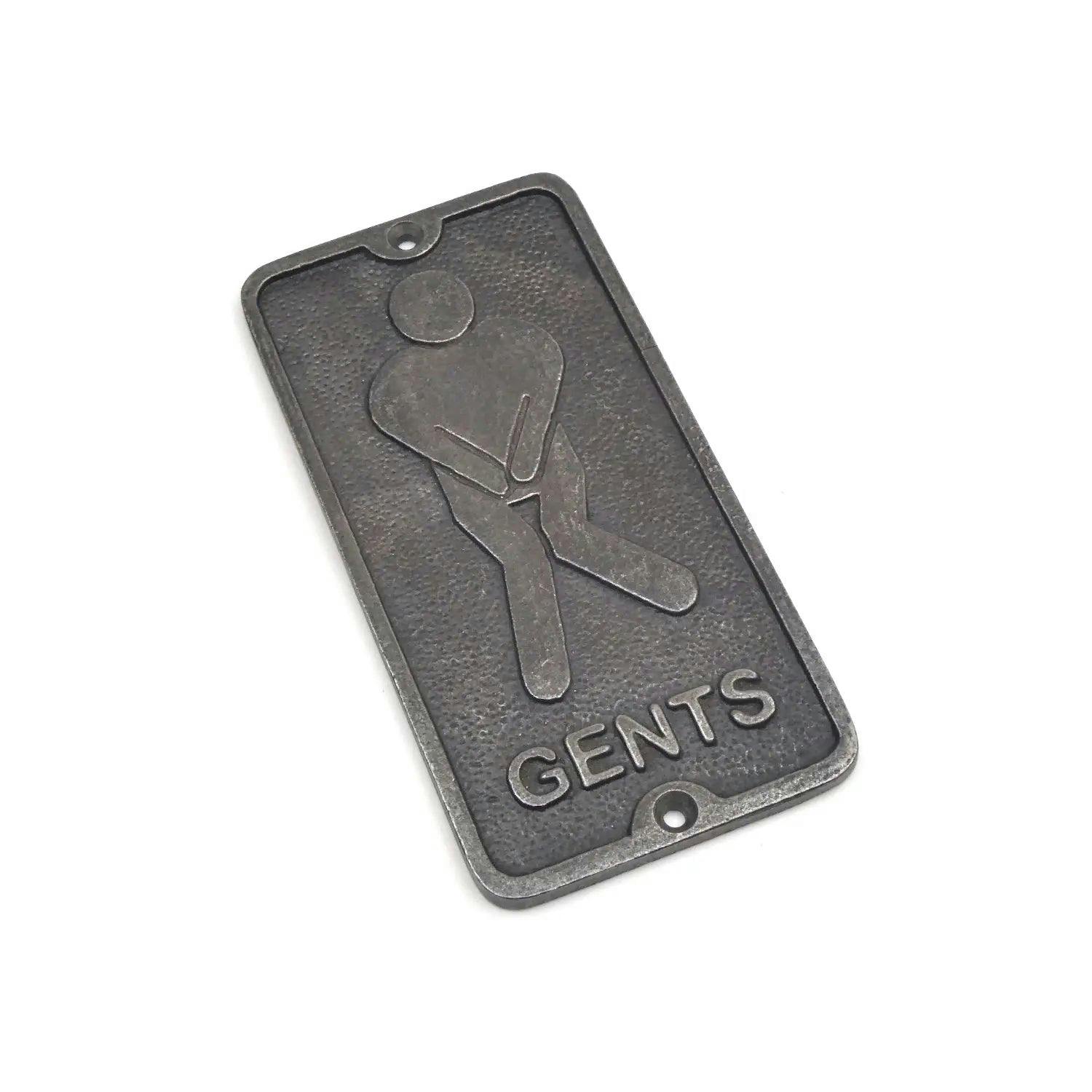 Rackhams Antique Cast Iron Toilet Door Signs - 150Mm X 75Mm - Gents