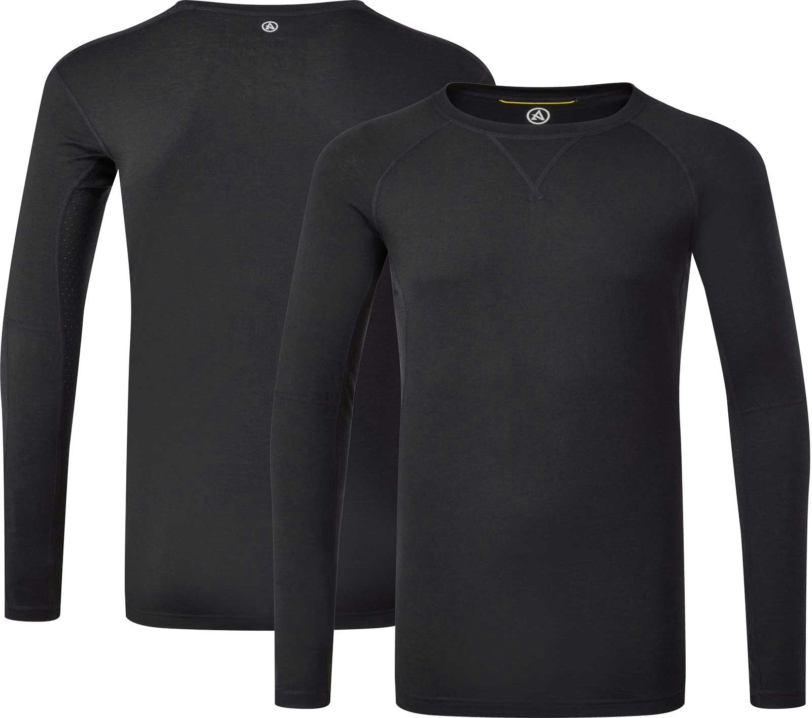Artilect Men's Black Flatiron 185 Long Sleeve Base Layer Crew {Art-2211130} - XX-Large