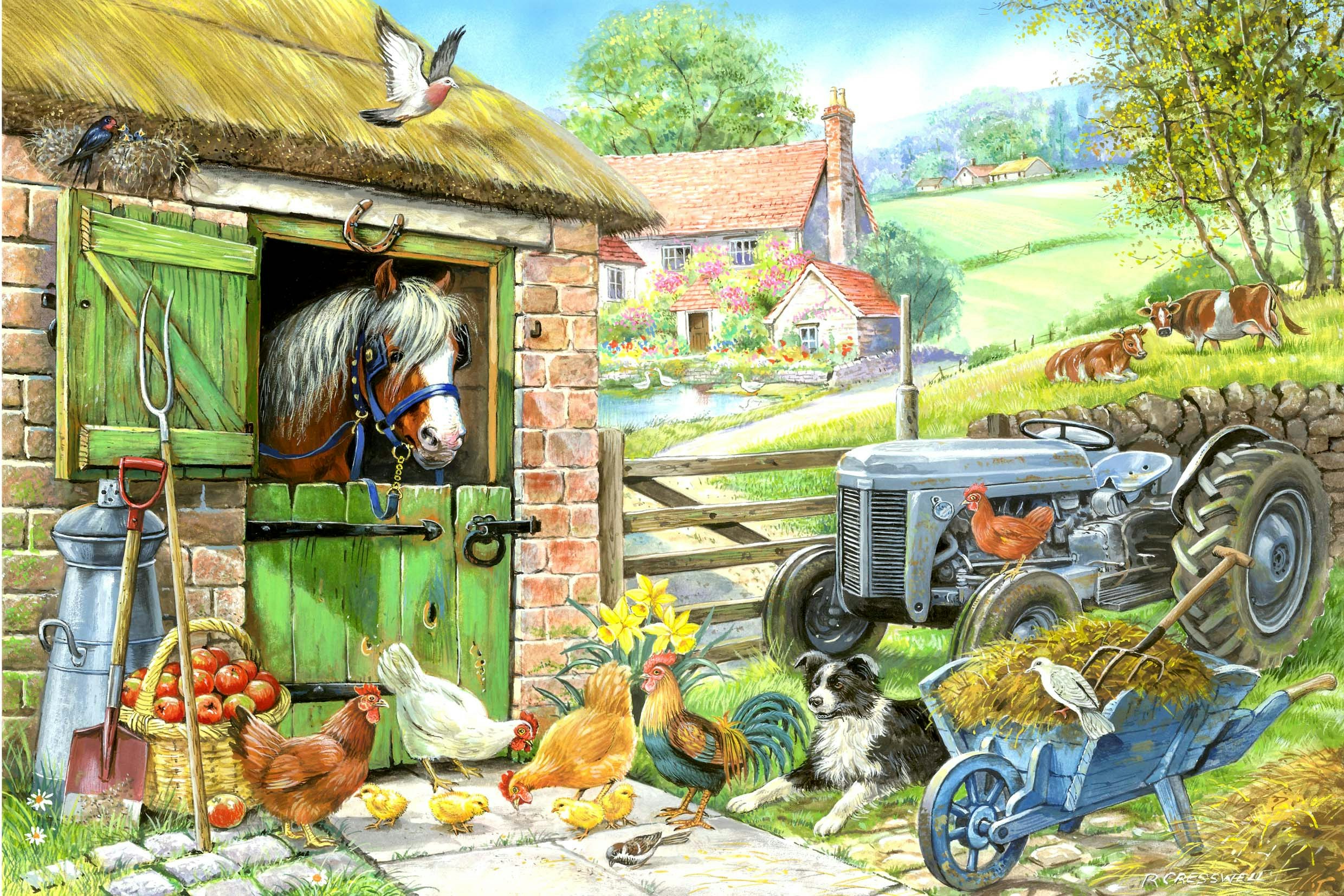 The House Of Puzzles Down On The Farm - Big 250 Piece Jigsaw Puzzle