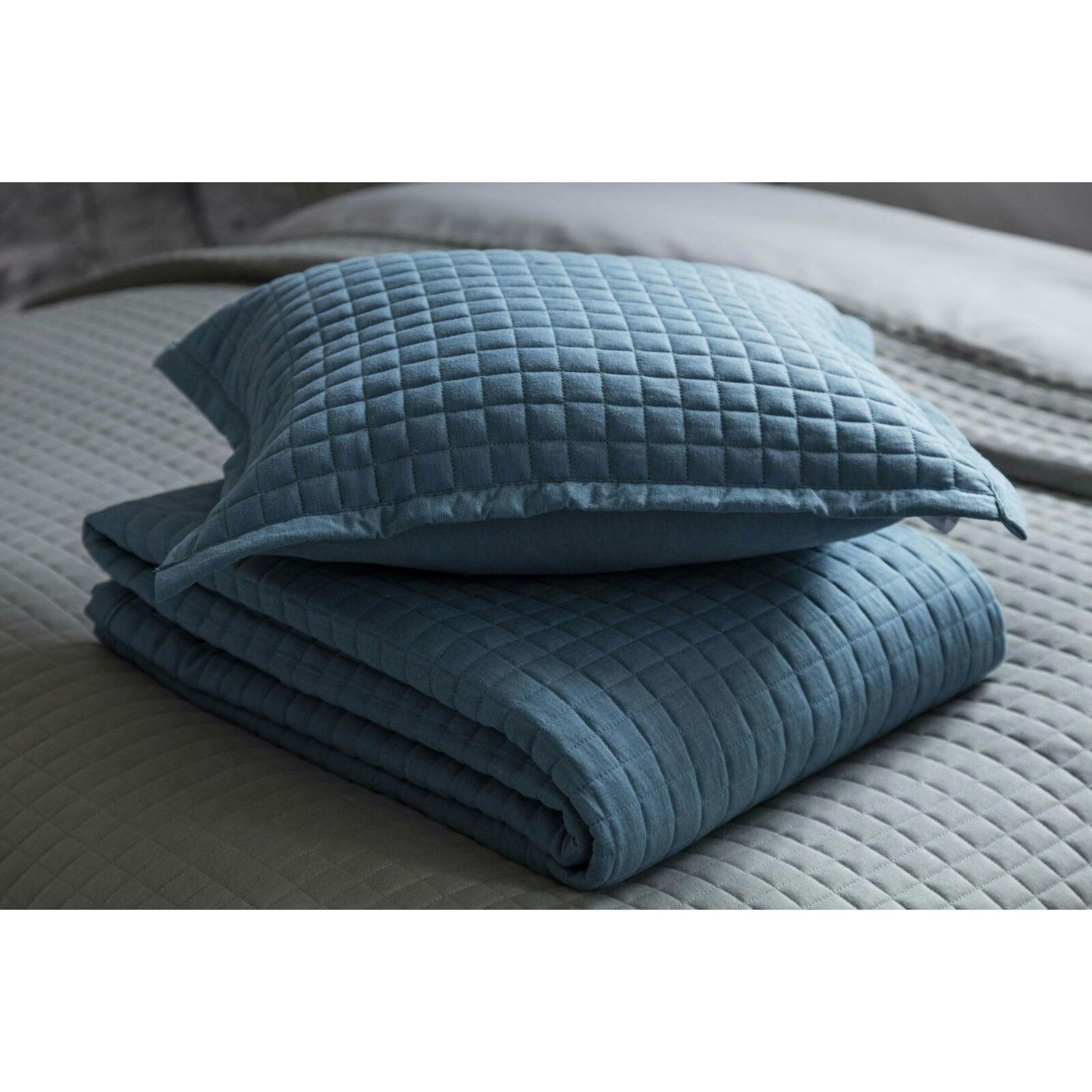 Rackhams Cobalt Crompton Filled Cushion - One Size - 60% Cotton/40% Polyester