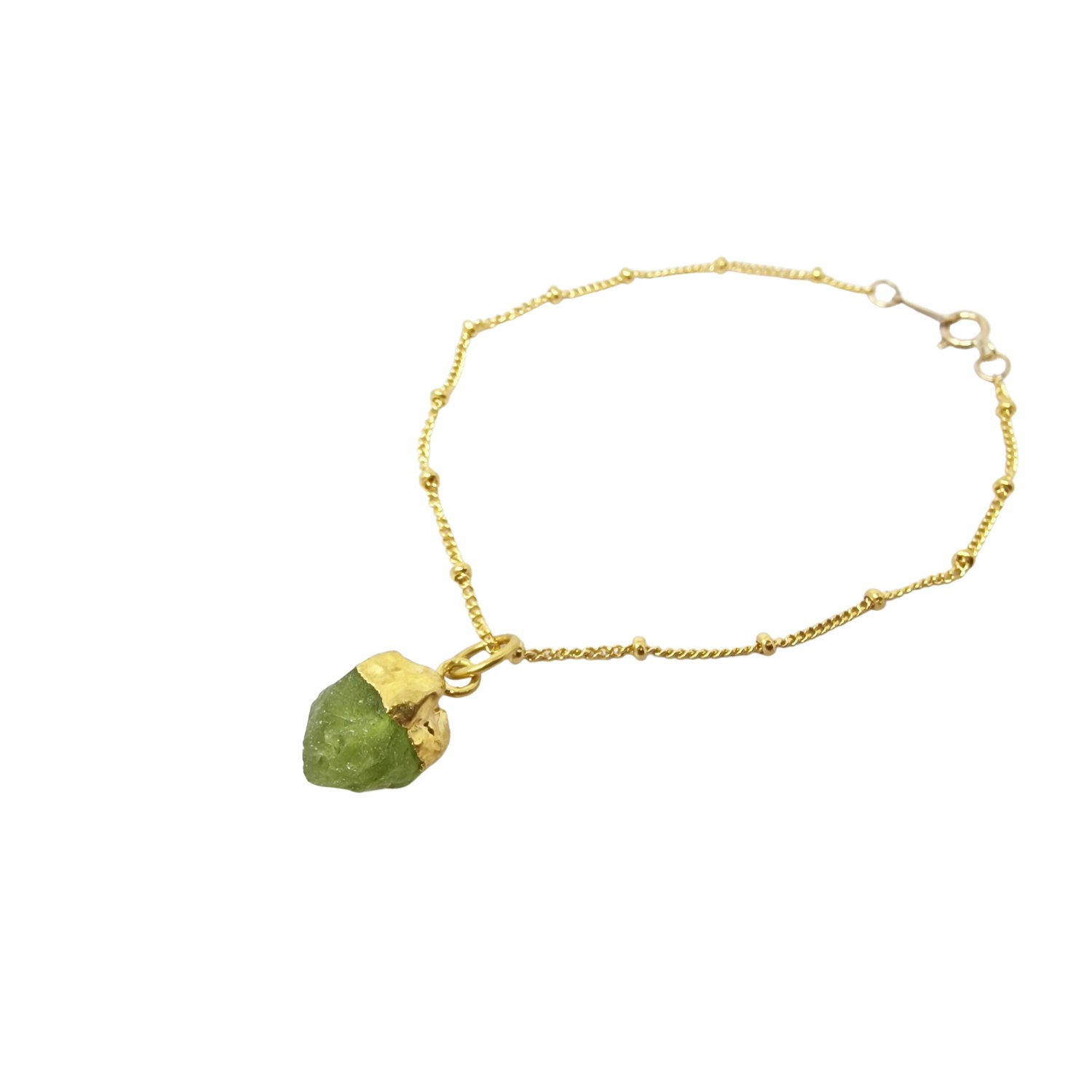 Harfi Raw Peridot August Birthstone Satellite Bracelet