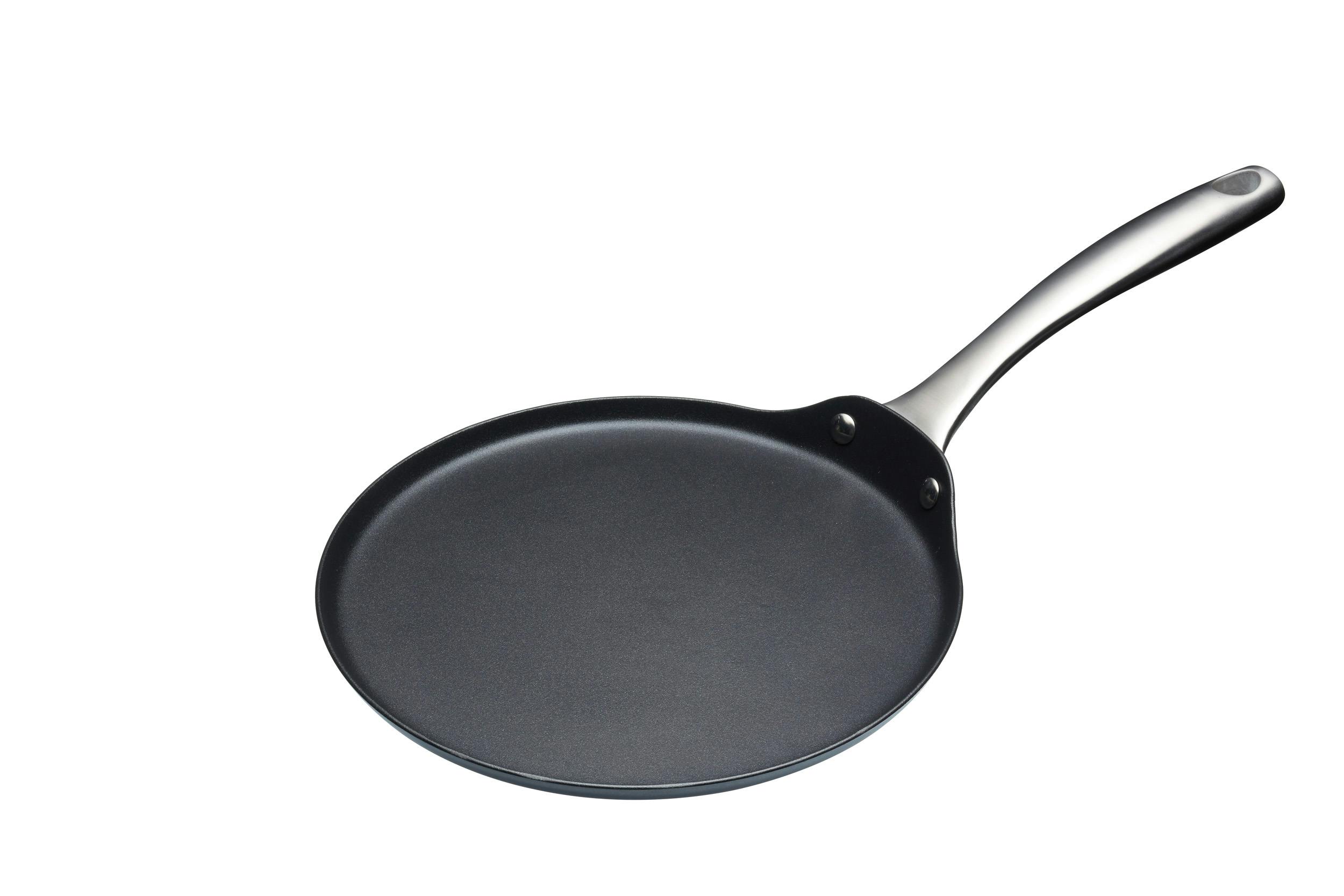 Rackhams Black Induction Ready 24Cm Crepe Pan - Carbon Steel - Frying Pan