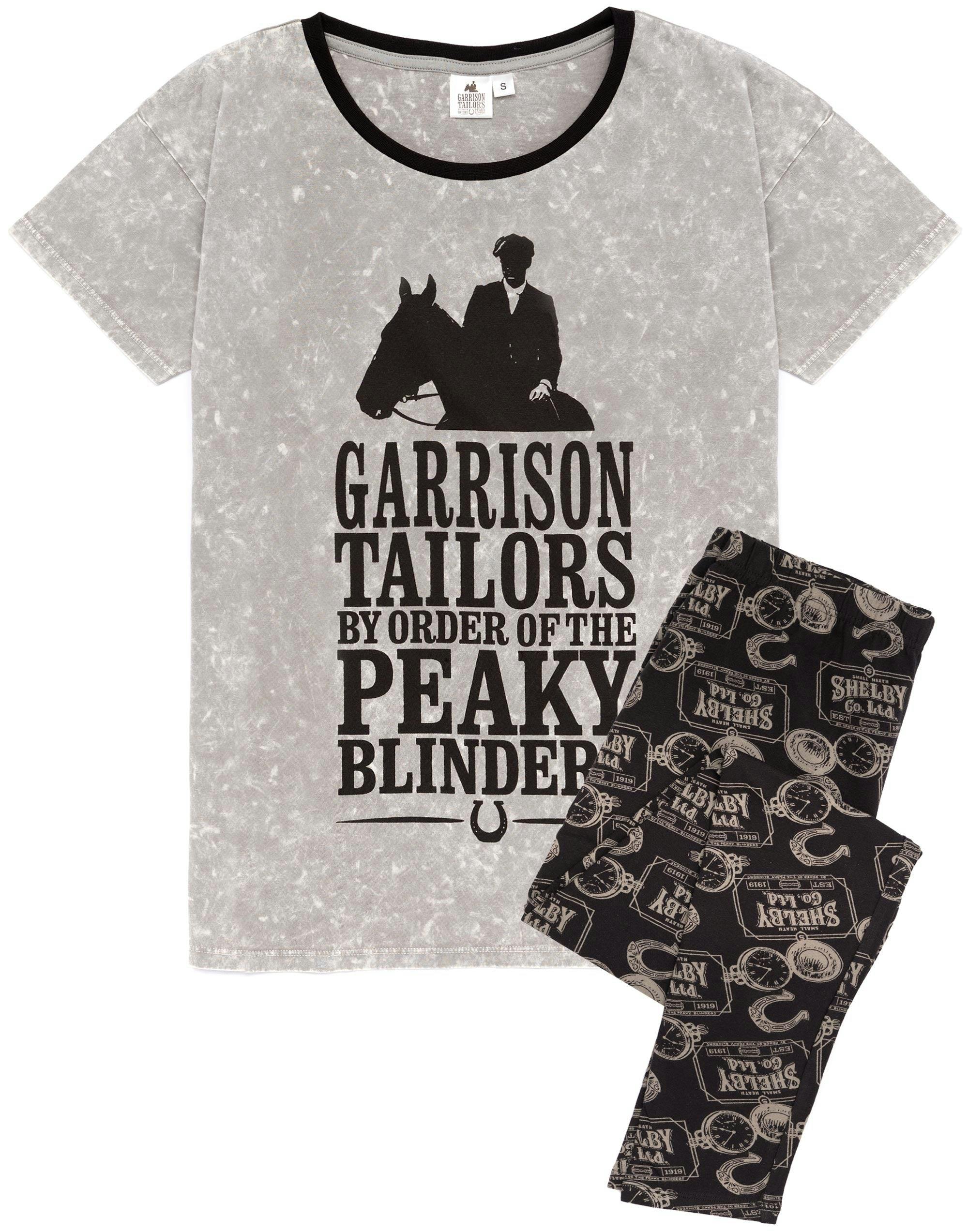 Vanilla Underground Women's Grey Peaky Blinders Character Short Sleeve Long Leg Pyjama Set - Medium