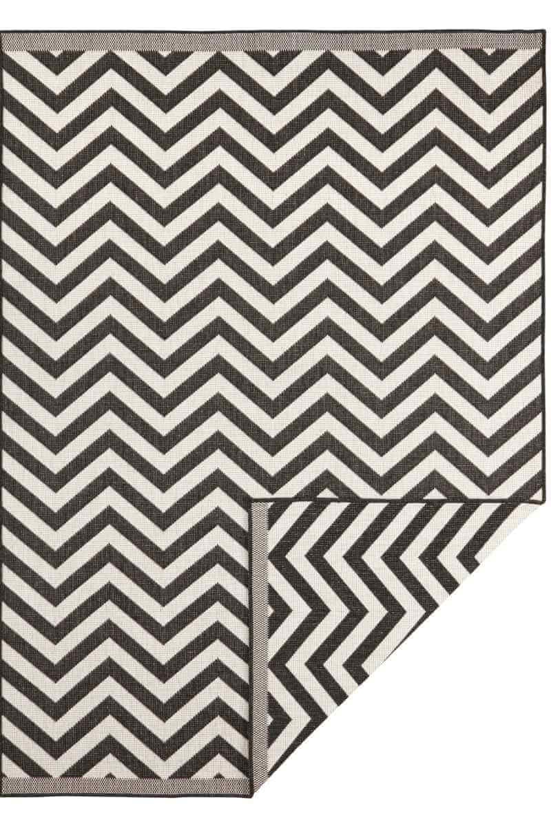 The Rugs Black Palma Reversible Indoor-Outdoor Rug - 200X290 Cm