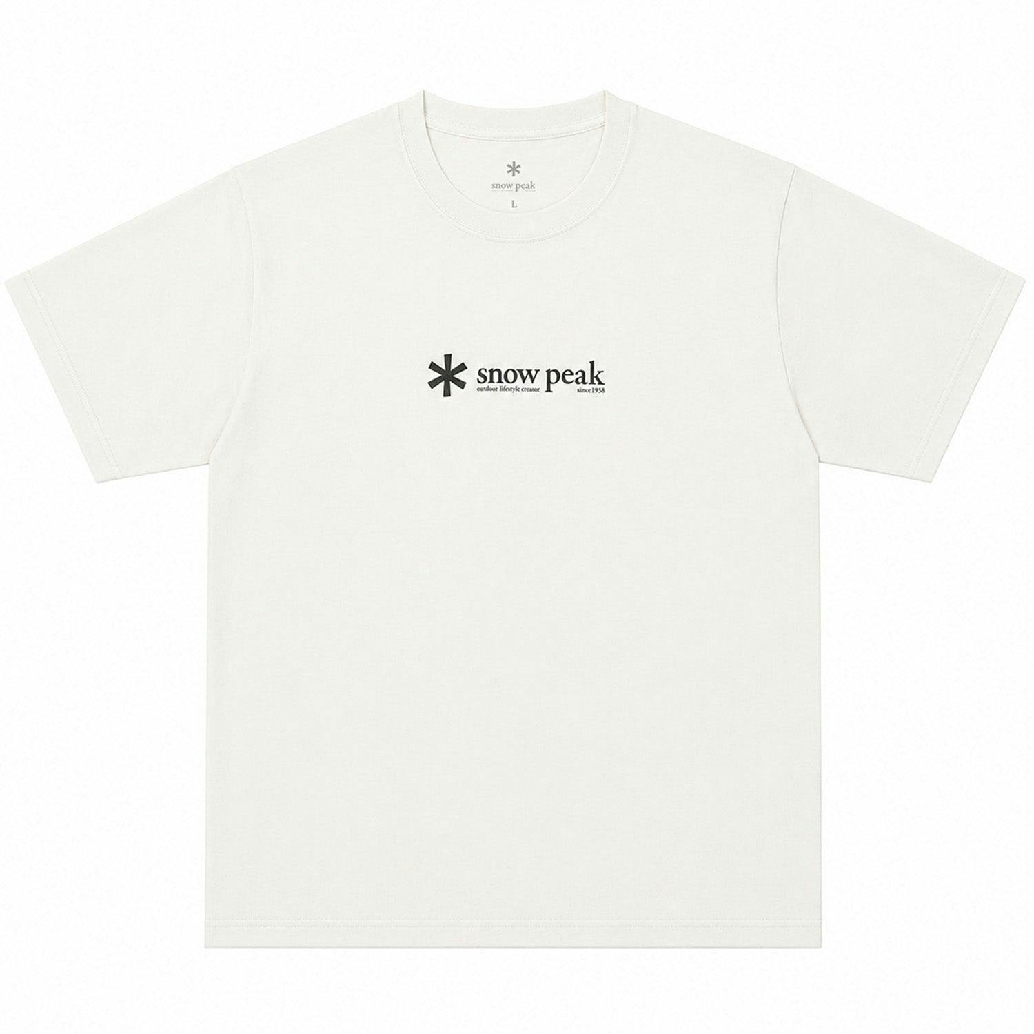 Snow Peak White Soft Cotton Logo T-Shirt - Large