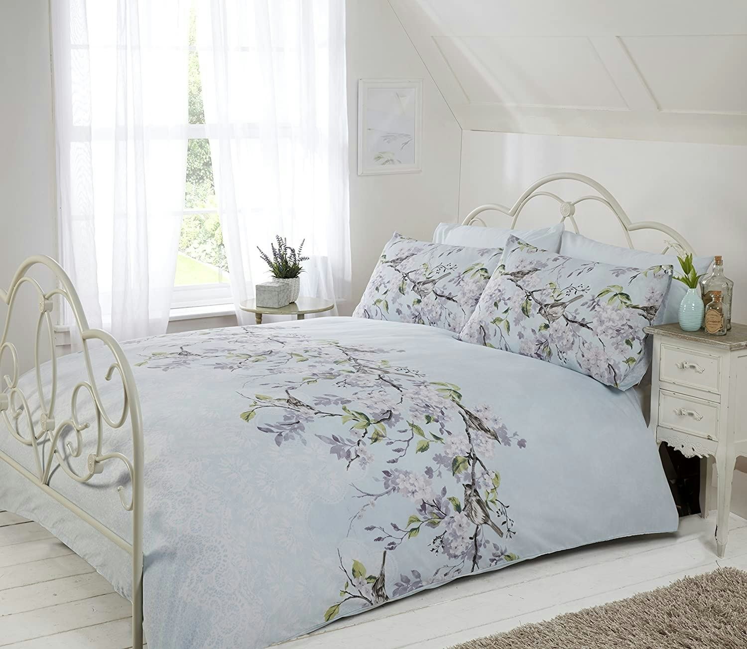 Rackhams Blue Eliza Duvet Cover Set - Single