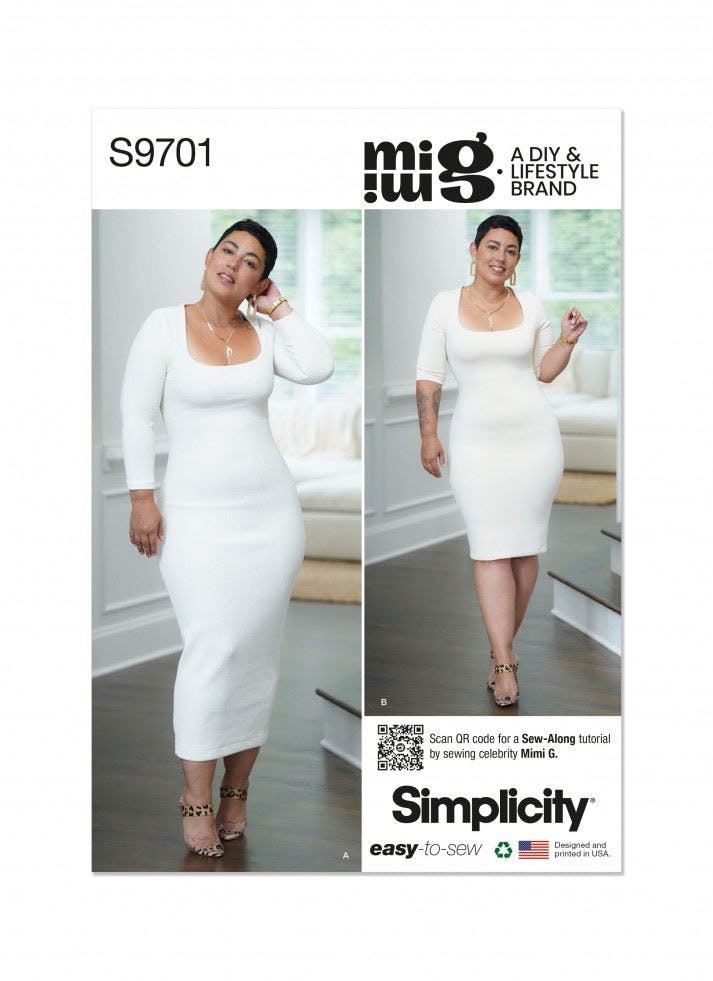 Simplicity Women's Sewing Pattern 9701, Dresses For K5 (8-10-12-14-16) - Easy - Y5 (18-20-22-24-26)