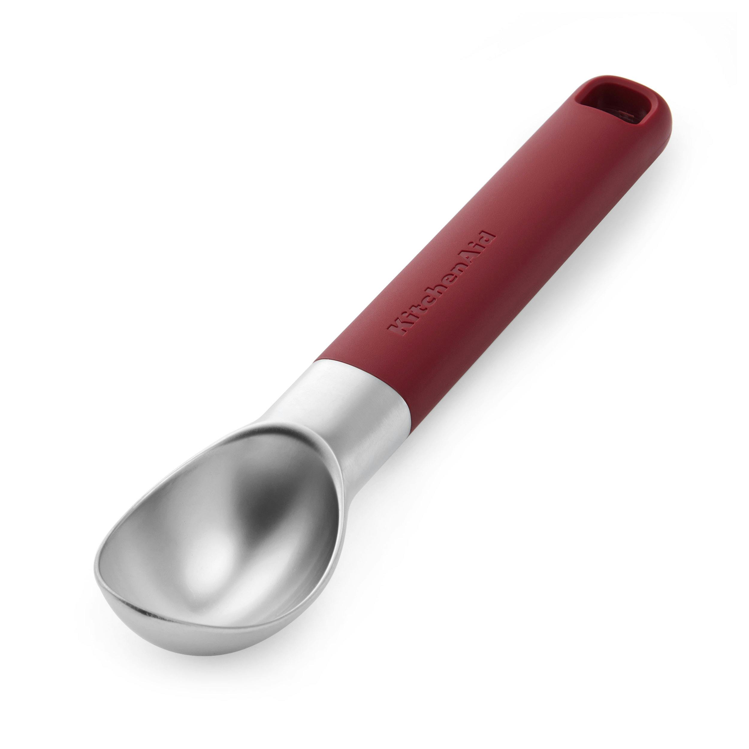 Rackhams Cream/Red Ice Scoop, Empire 21Cm - Stainless Steel - Ice Scoop